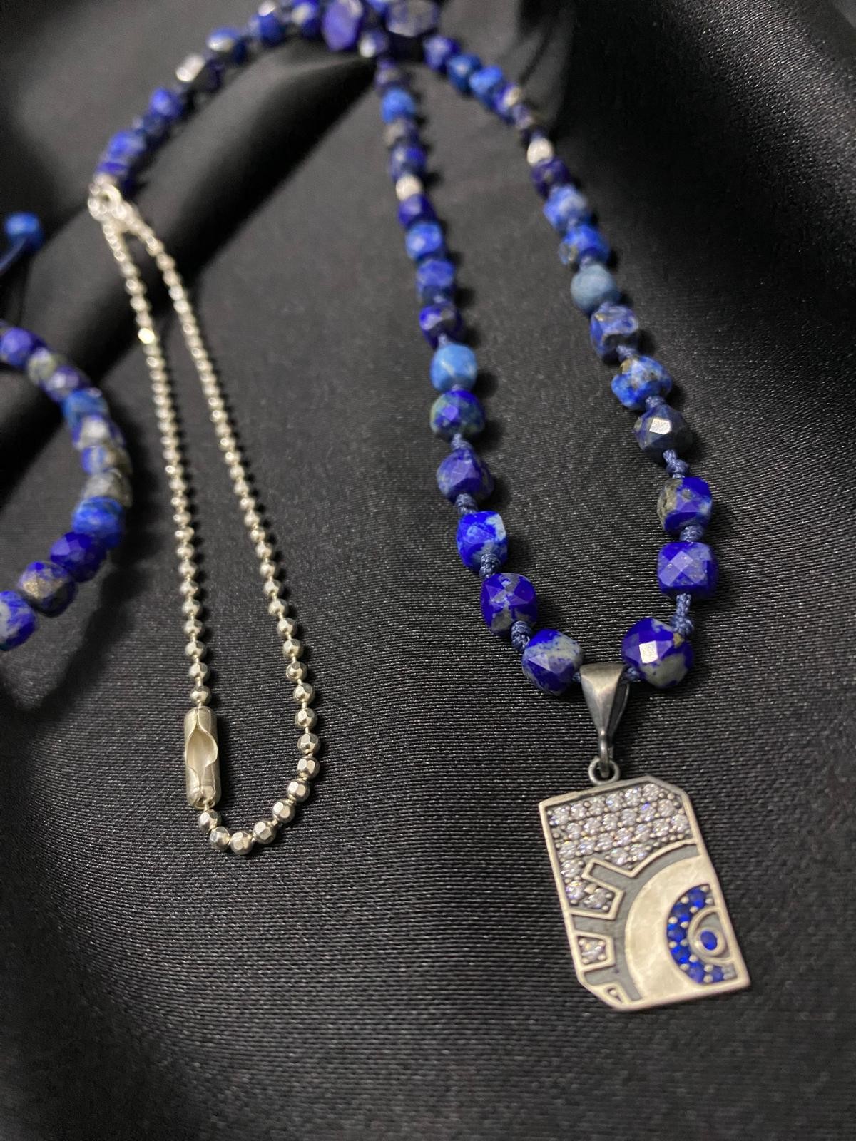 Lapis Lazuli Gümüş Kolye Bileklik