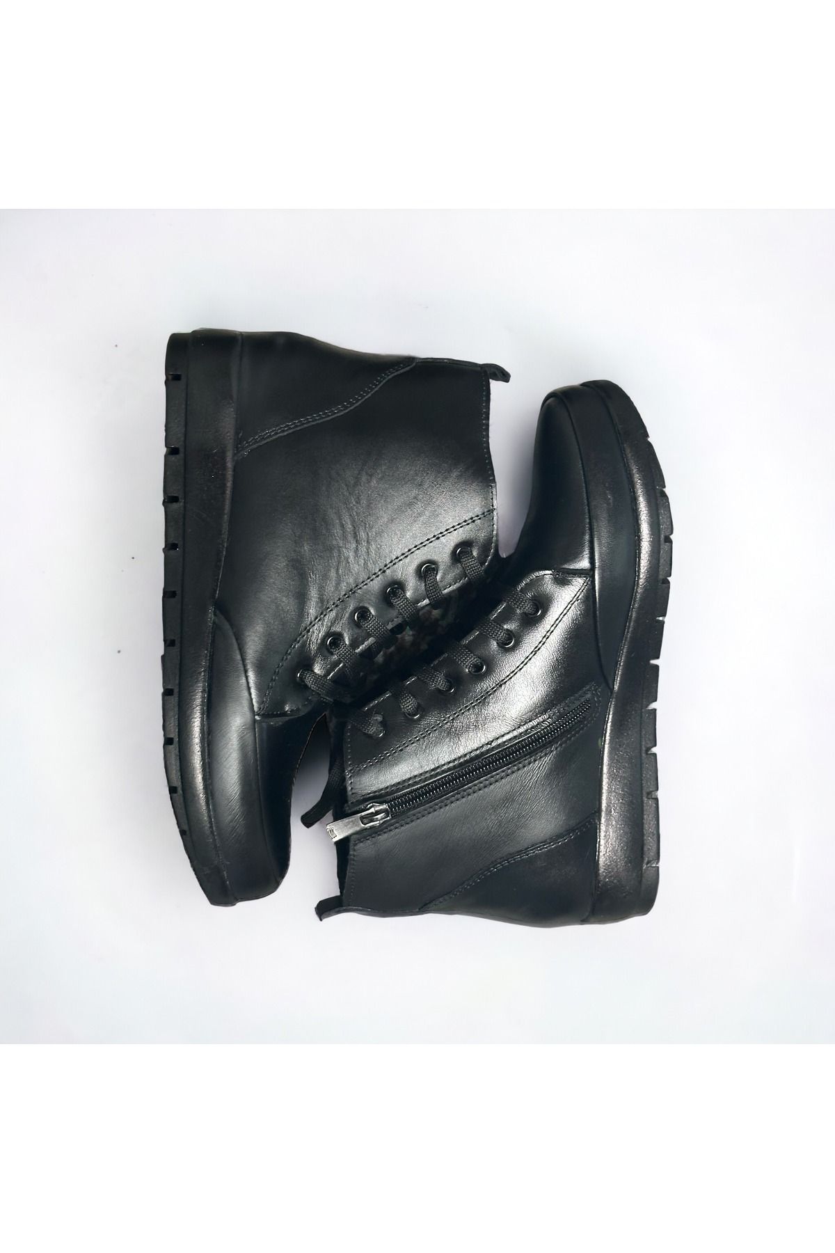 Hakiki Deri Kaymaz Taban Kürklü Ortopedik Genç Anne Botu