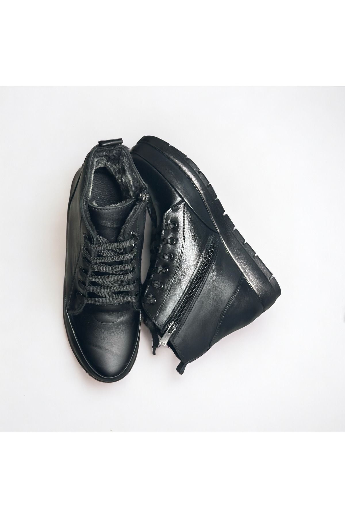 Hakiki Deri Kaymaz Taban Kürklü Ortopedik Genç Anne Botu