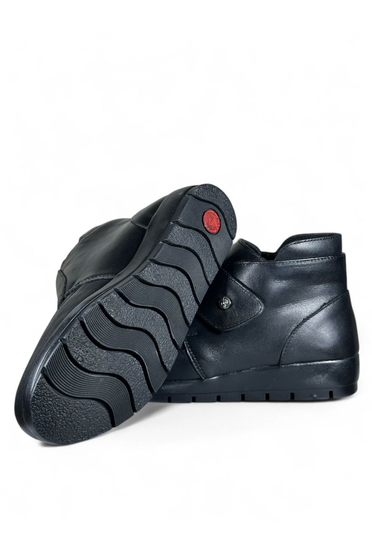 Hakiki Deri Kaymaz Taban İçi Tüylü Ortopedik Anne Botu