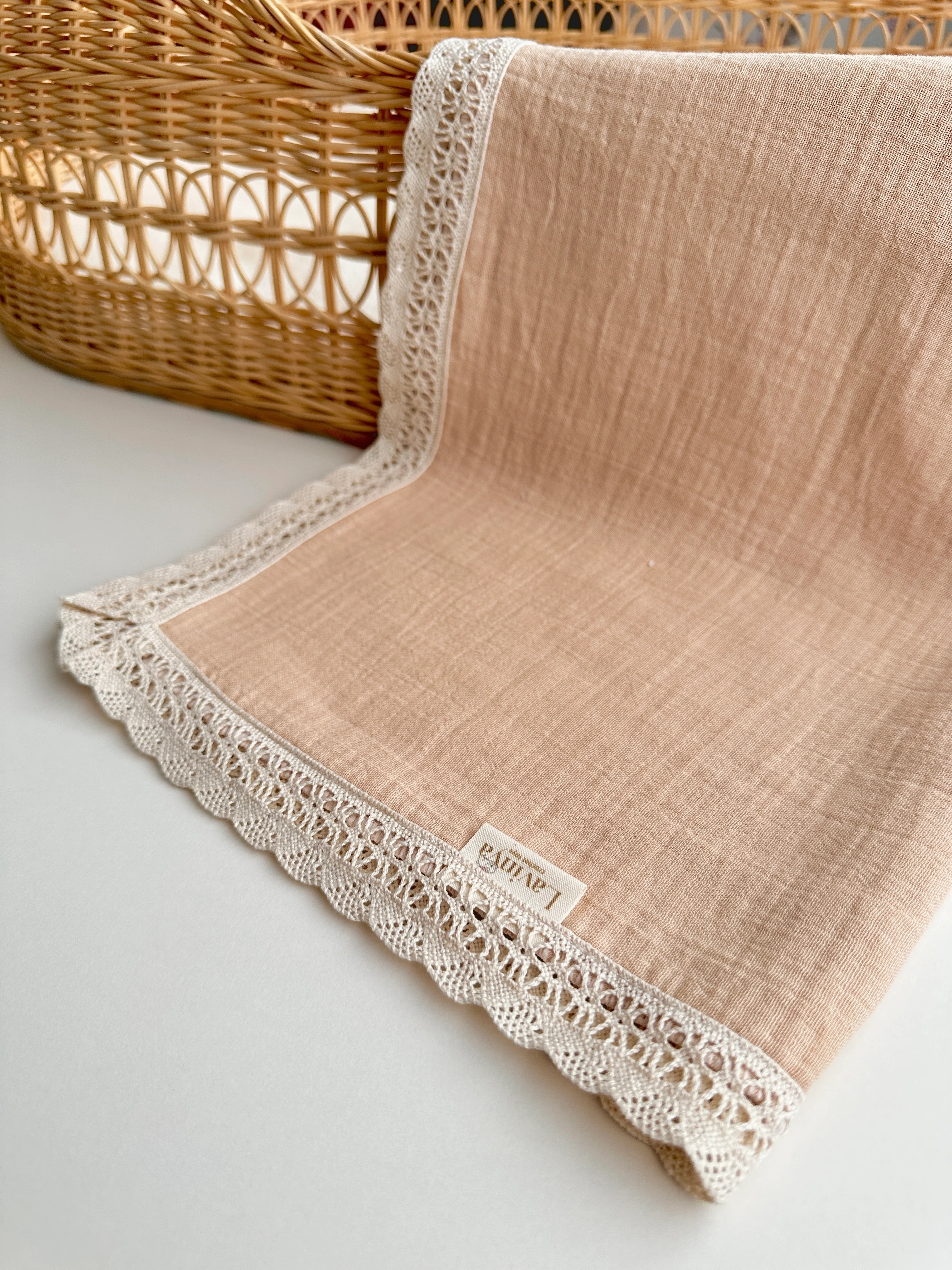 Naturel  Kahve Çift katlı Müslin Örtü
