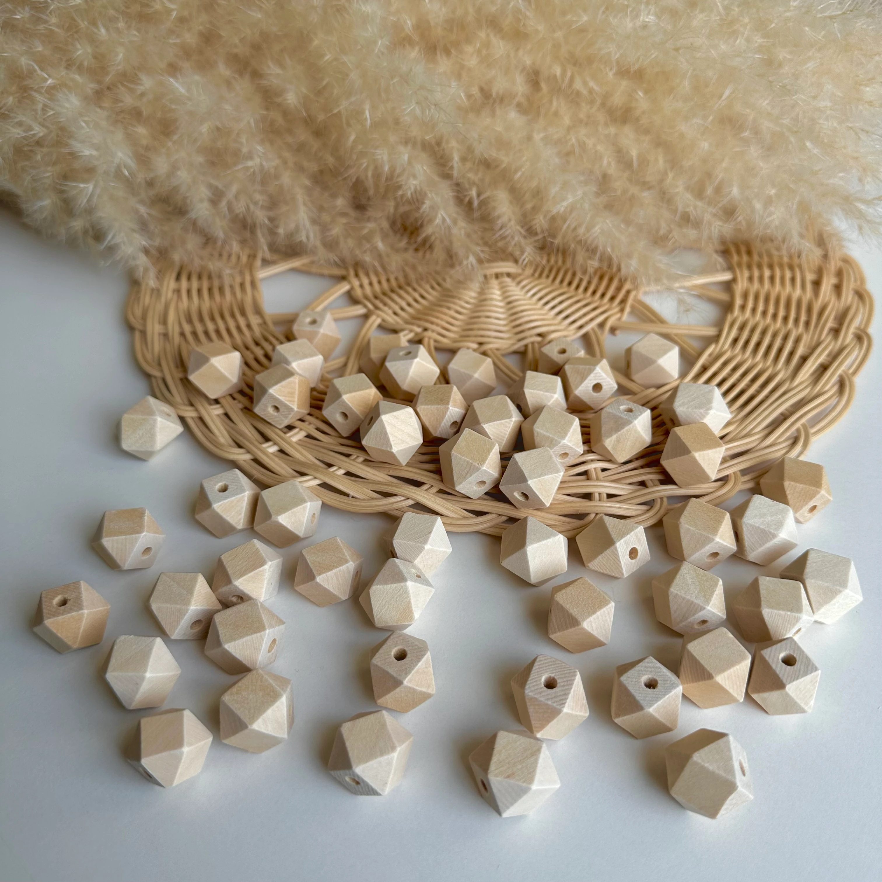 Ahşap Sekizgen(hexagon) Boncuk 