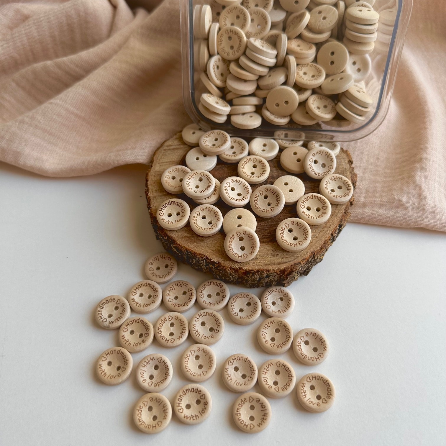 Handmade Ahşap Düğme (15 mm)