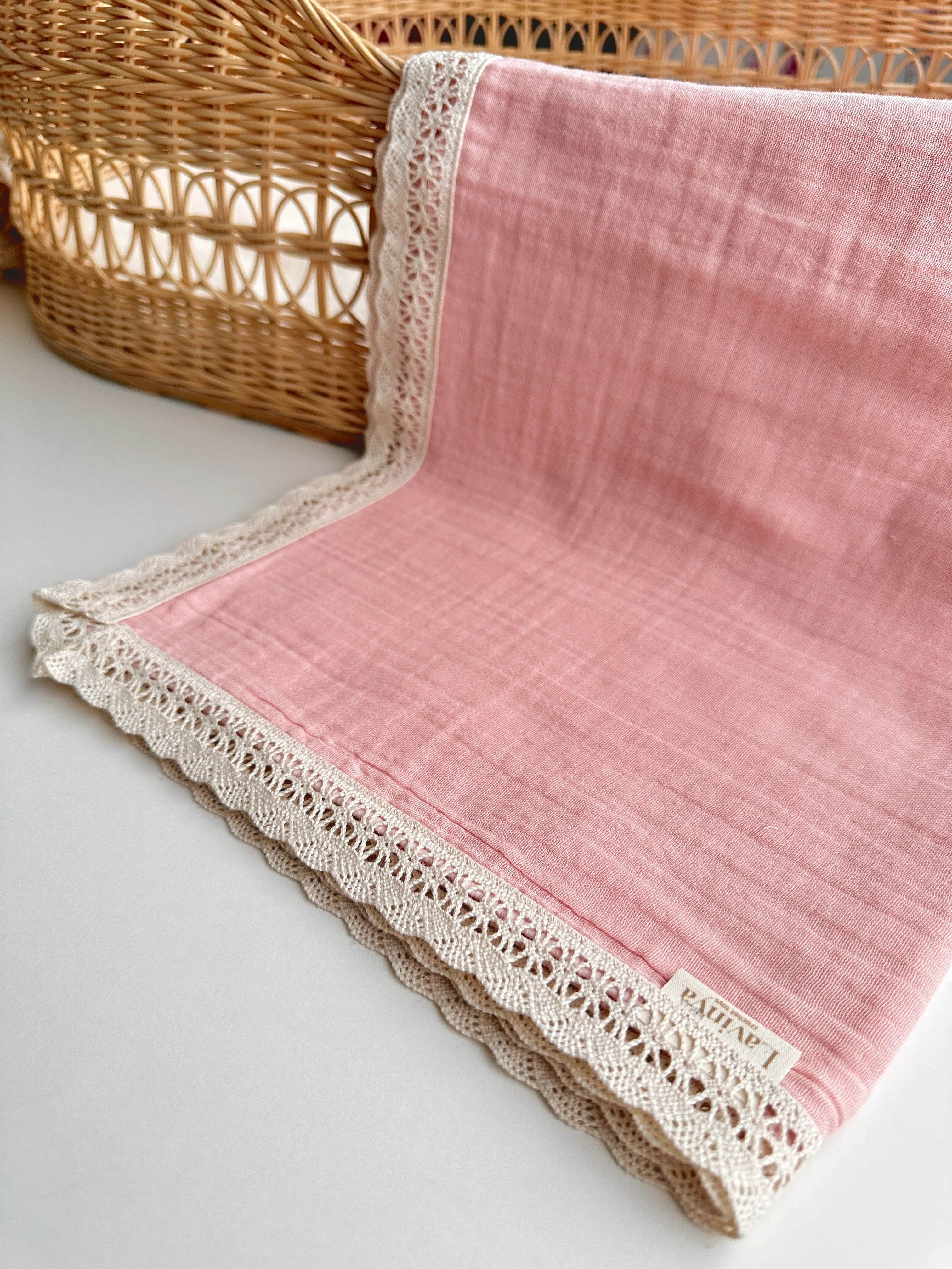 Naturel Pudra Çift Katlı Müslin Örtü 