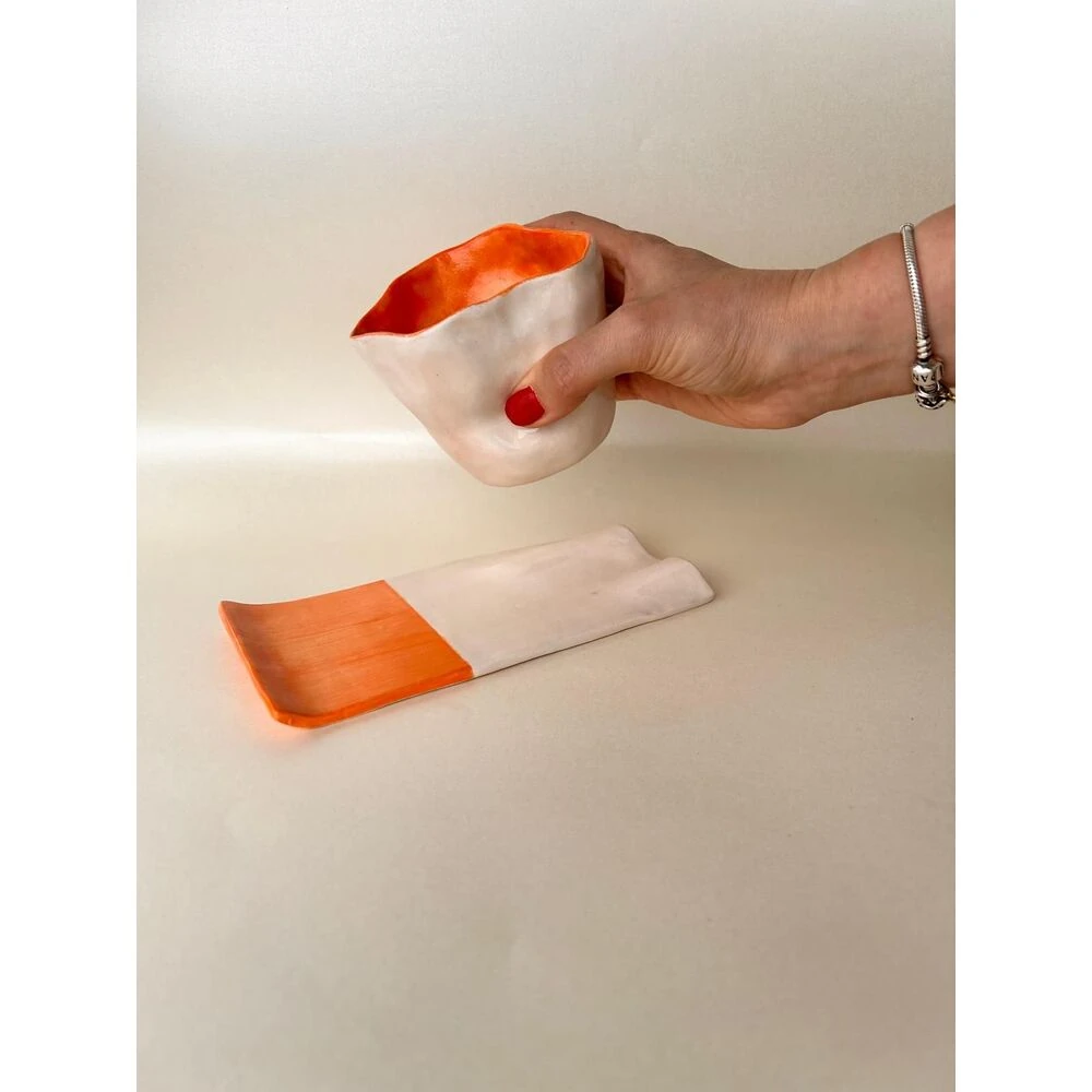 Flat El Yapımı Seramik Kupa