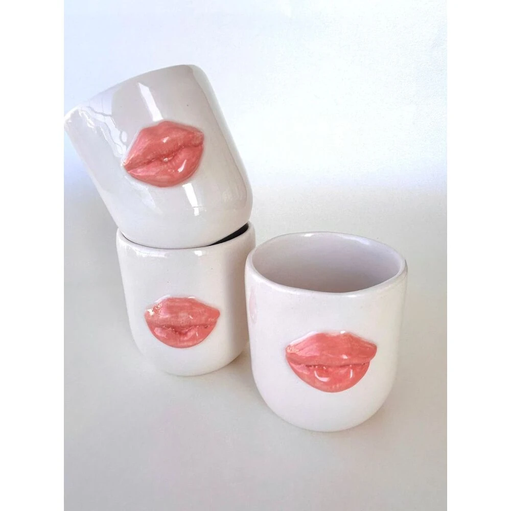 Lips (Tek Adet) El Yapımı Seramik Kupa