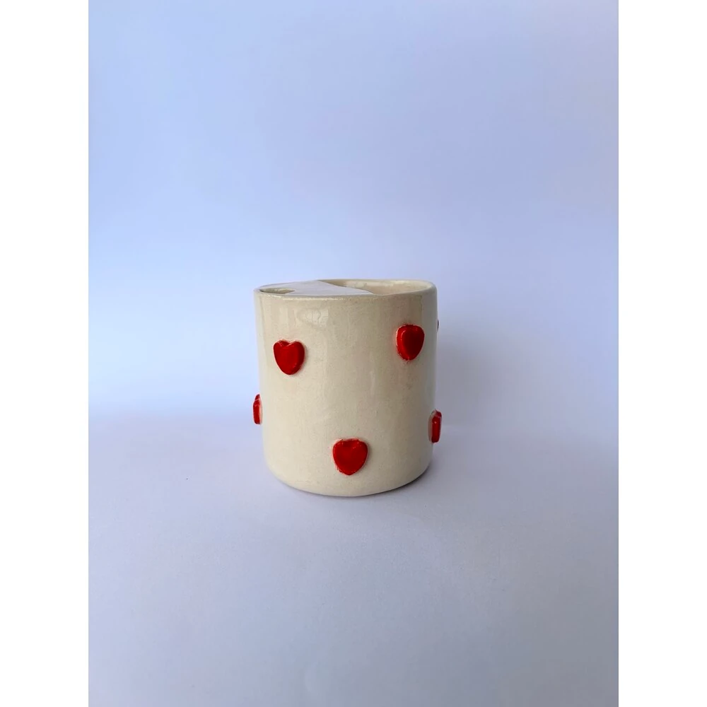 Red Heart El Yapımı Seramik Bardak