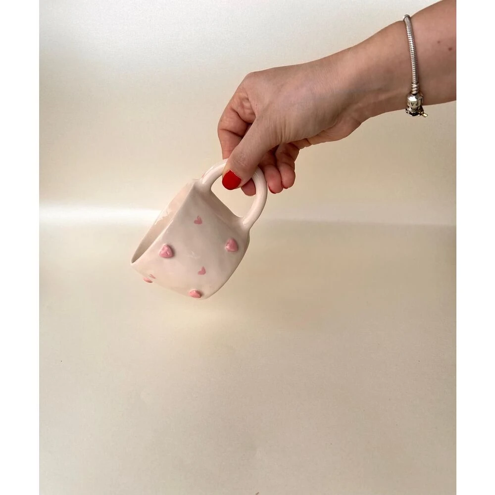 Pink Love El Yapımı Seramik Kupa