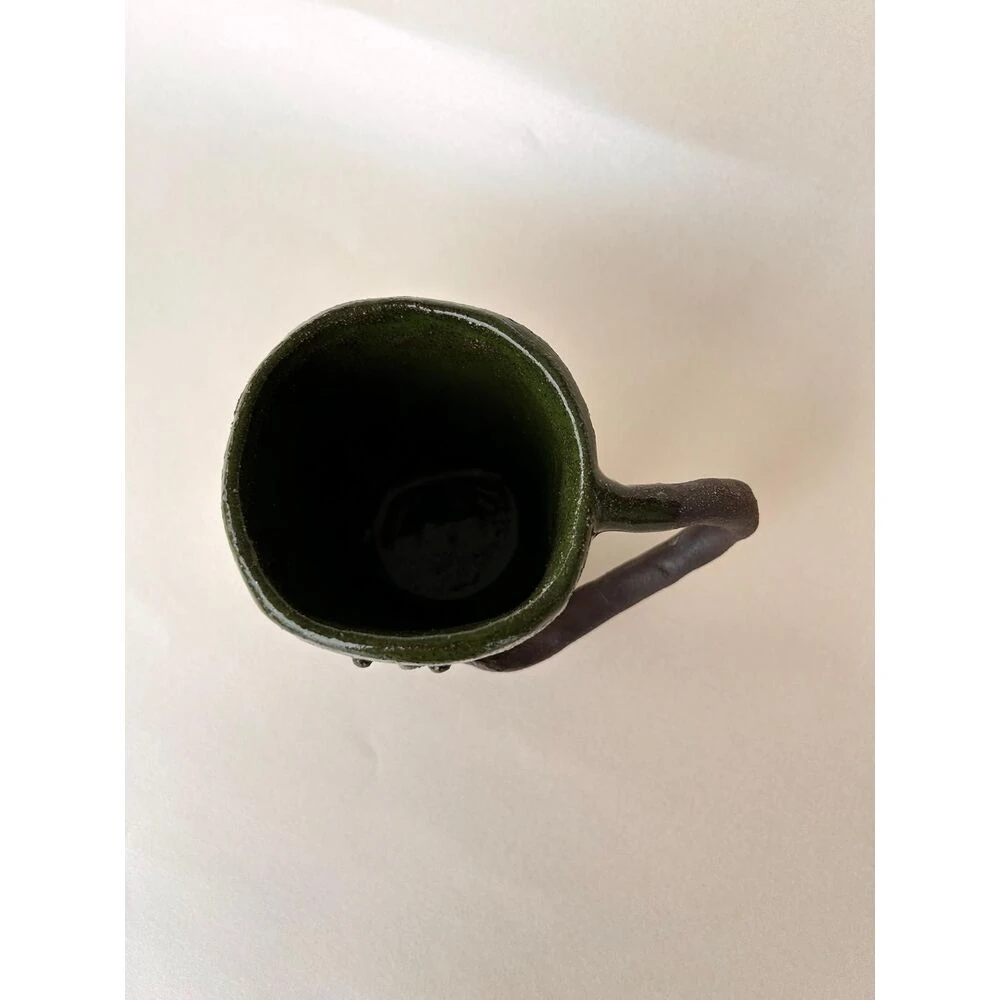 Green Face El Yapımı Seramik Kupa