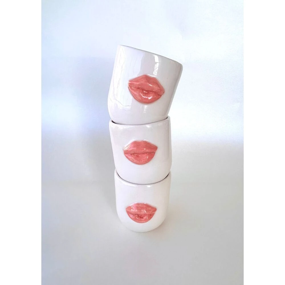Lips (Tek Adet) El Yapımı Seramik Kupa