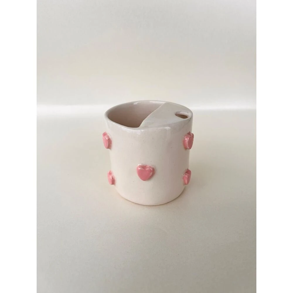 Pink Heart El Yapımı Seramik Bardak