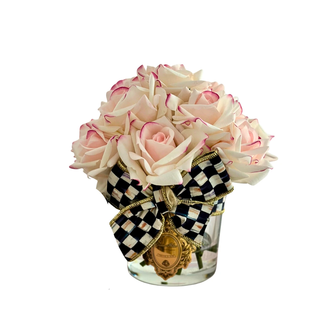  12 Güllü Mackenzie-Childs Kurdeleli  Oda Kokusu Aranjman - Allıklı