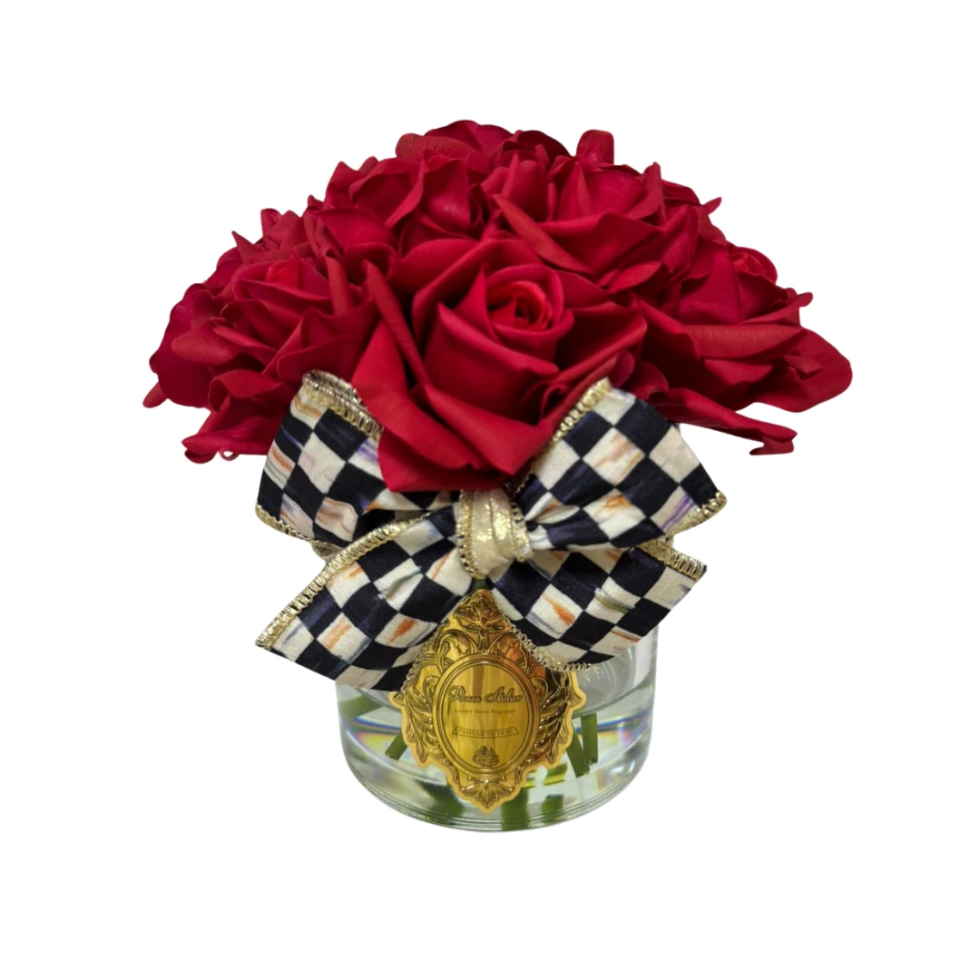 14 Güllü Mackenzie-Childs Kurdeleli  Oda Kokusu Aranjman - Kırmızı