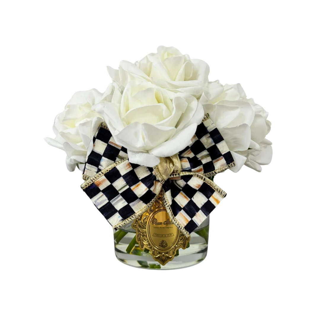 14 Güllü Mackenzie-Childs Kurdeleli  Oda Kokusu Aranjman - Beyaz