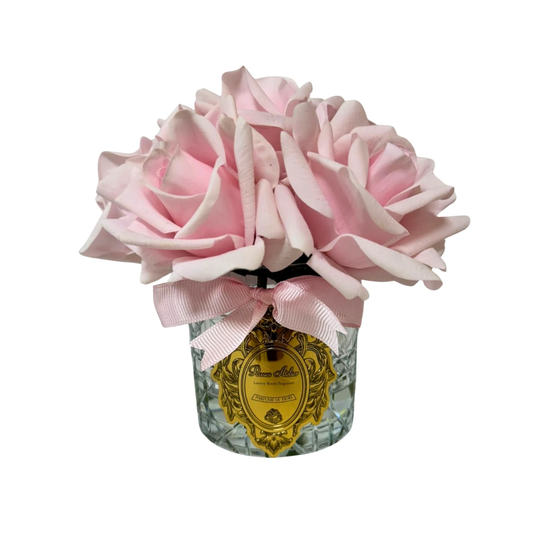 9 Güllü Kristal Vazo Oda Kokusu - Pembe