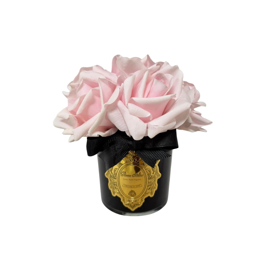 6 Gül Siyah Vazo Oda Kokusu  - Pembe