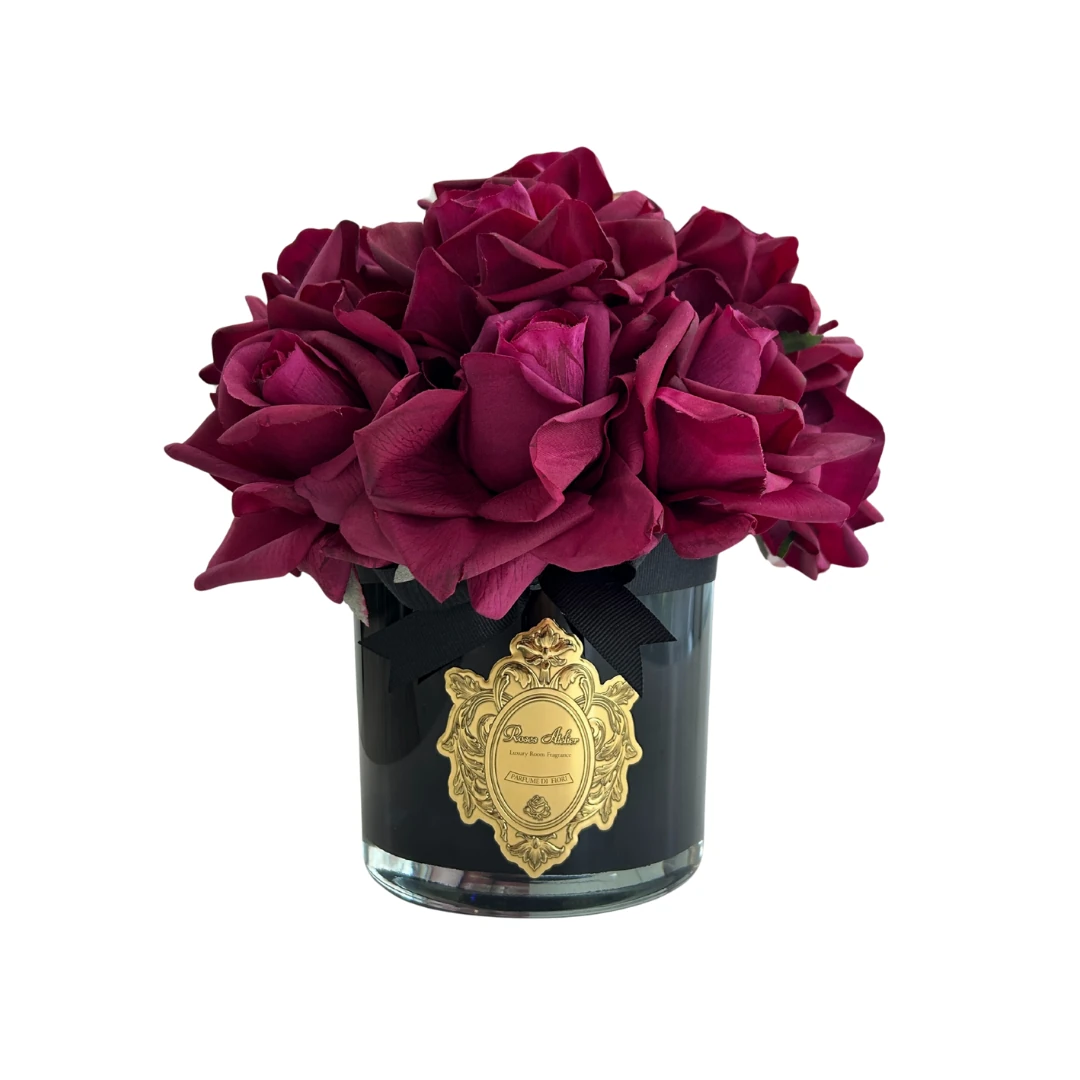 14 Gül Siyah Vazo Oda Kokusu - Bordo