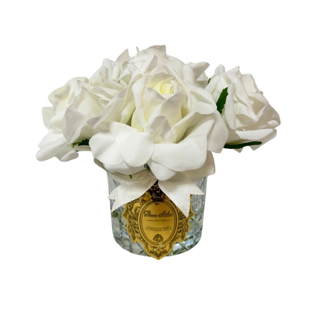 9 Güllü Kristal Vazo Oda Kokusu - Beyaz