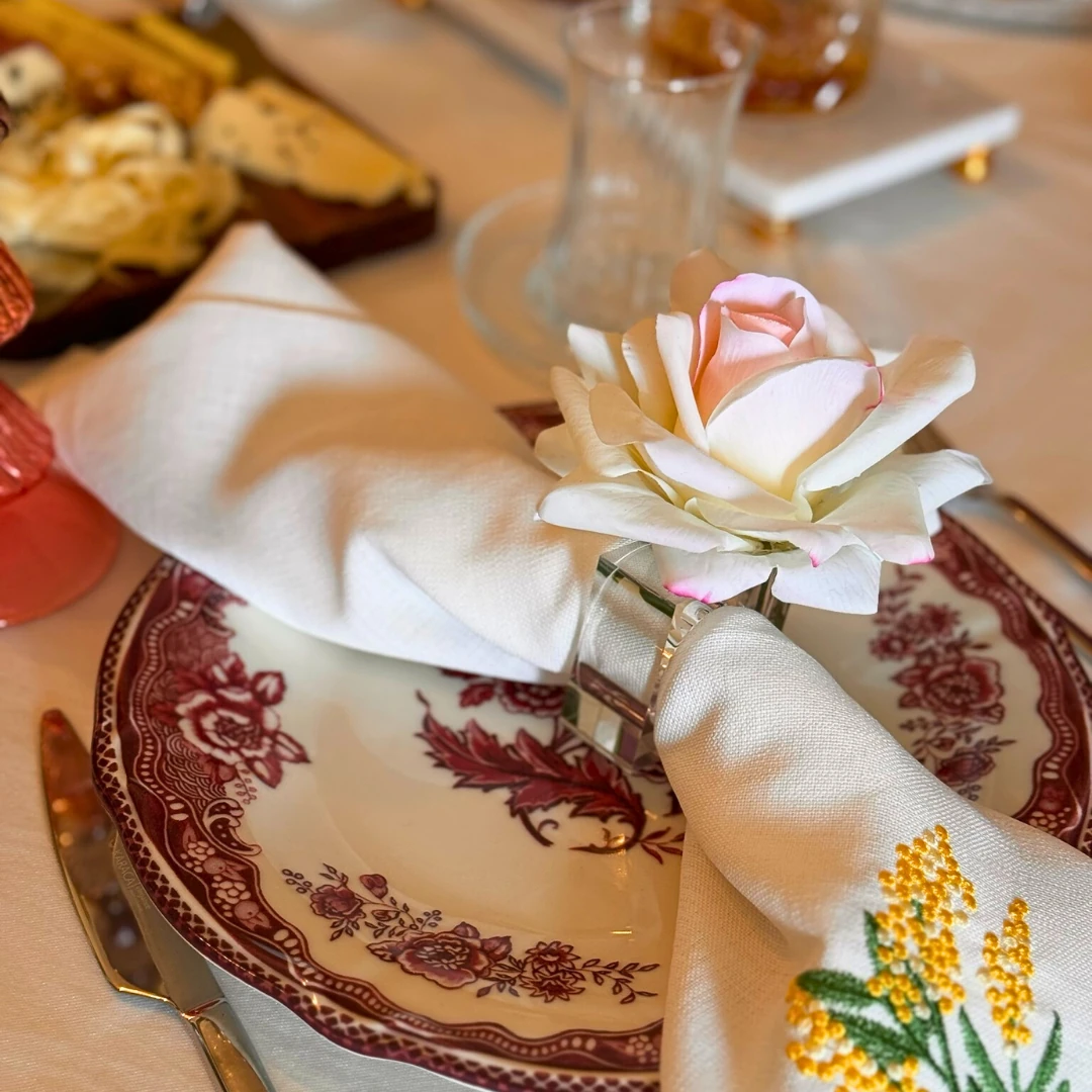 Peçete Yüzüğü Gül (6 adet) - Allıklı