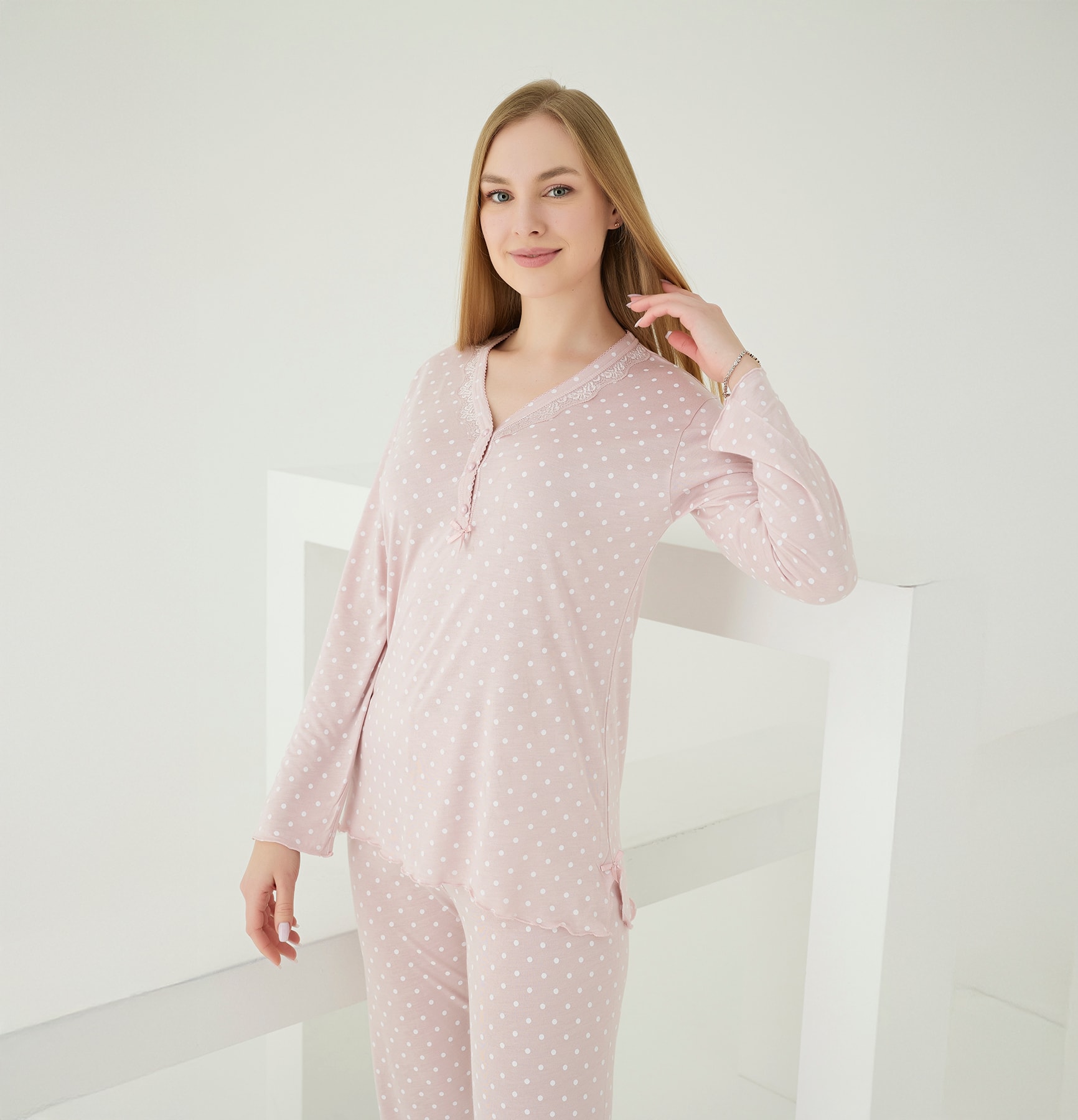 Bambu Pijama Takımı - Pembe