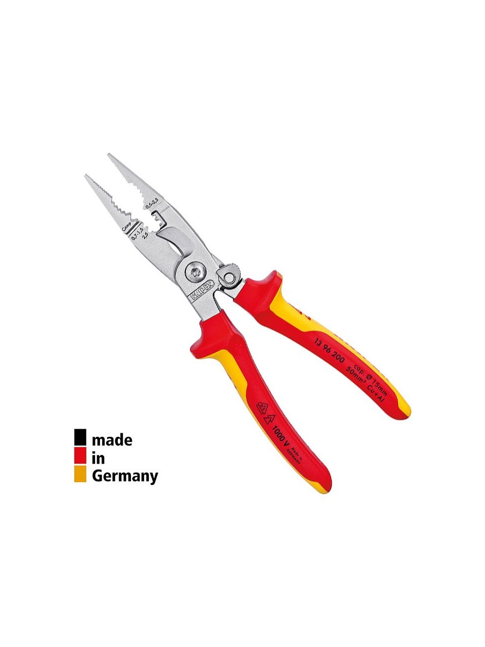 Knipex 1396200 Vde Yaylı Elektrikçi Pensesi 200MM