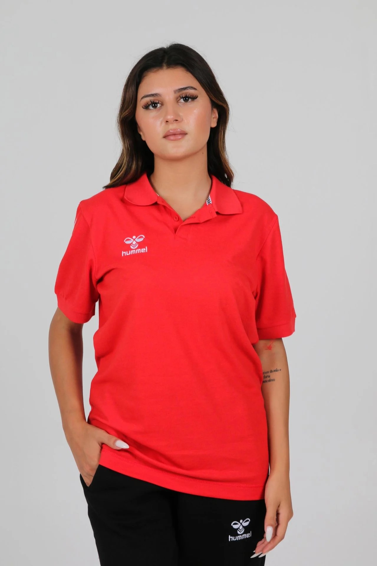 HUMMEL ARMİN PAMUKLU POLO YAKA TİŞÖRT KIRMIZI