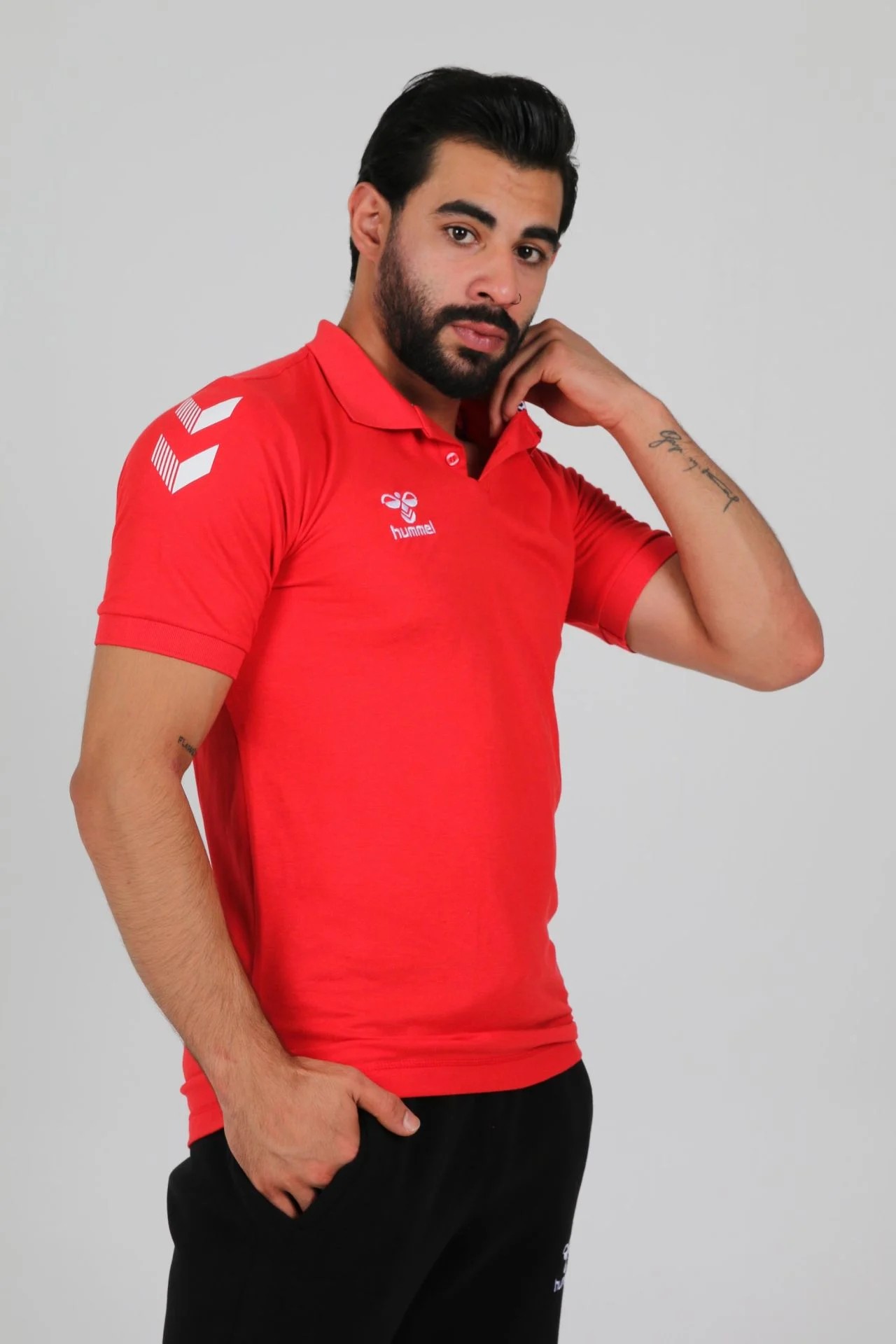 HUMMEL ARMİN PAMUKLU POLO YAKA TİŞÖRT KIRMIZI