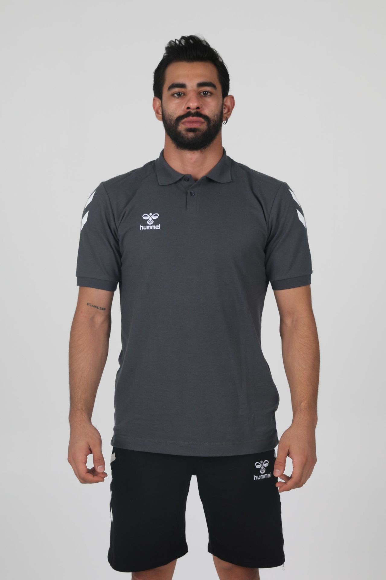 HUMMEL ARMİN PAMUKLU POLO YAKA TİŞÖRT ANTRASİT