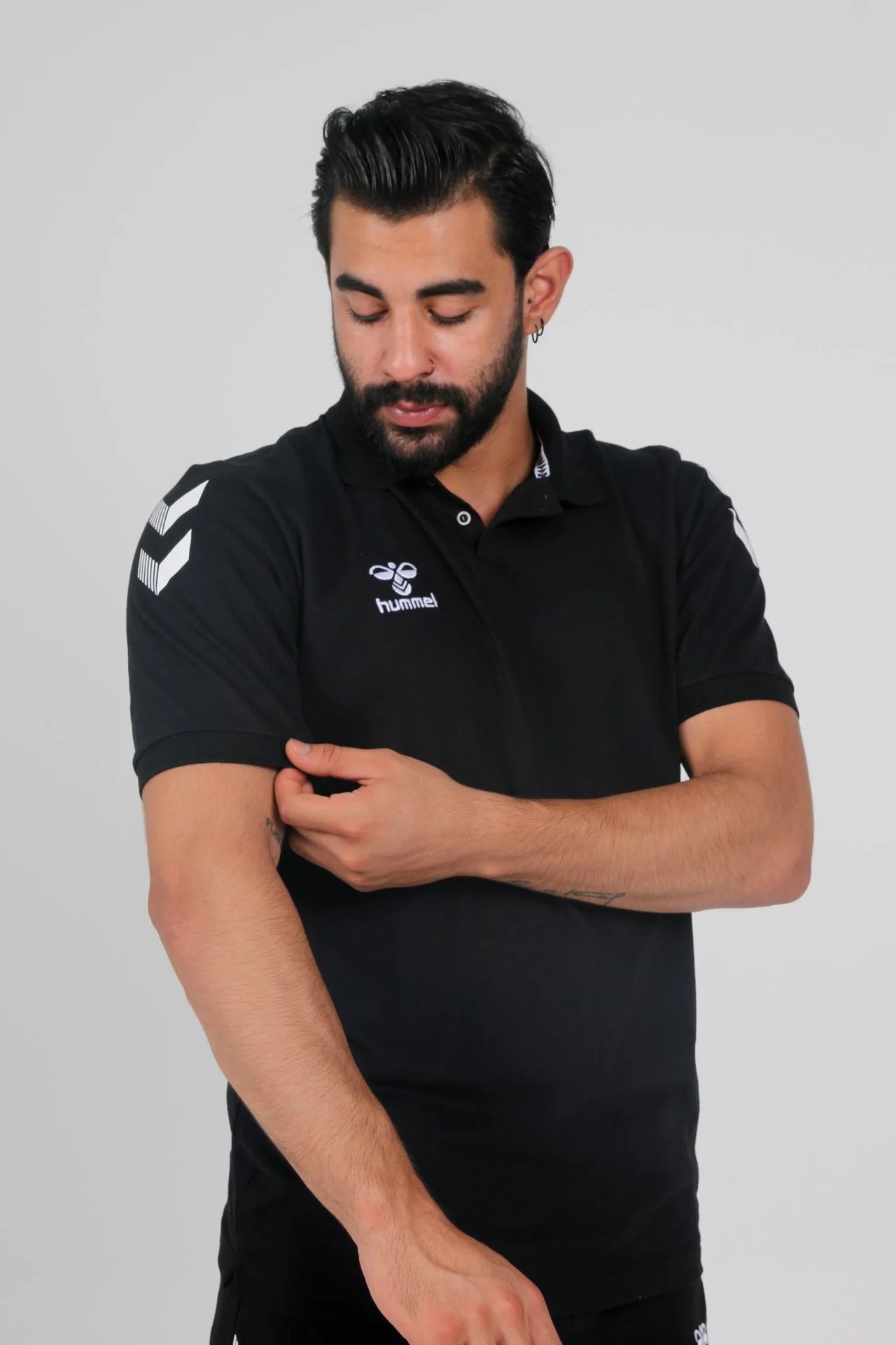 HUMMEL ARMİN PAMUKLU POLO YAKA TİŞÖRT SİYAH