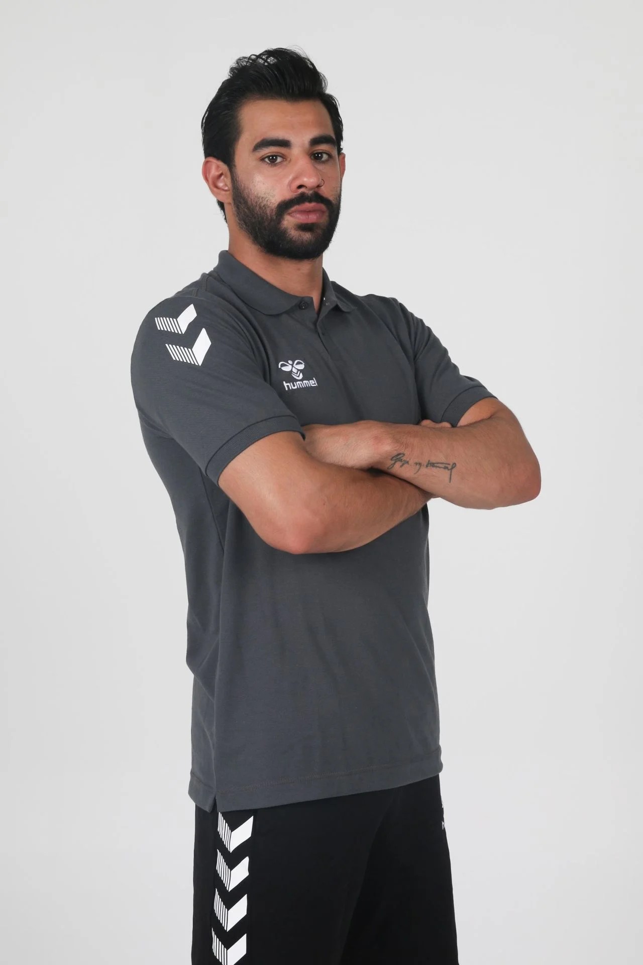 HUMMEL ARMİN PAMUKLU POLO YAKA TİŞÖRT ANTRASİT