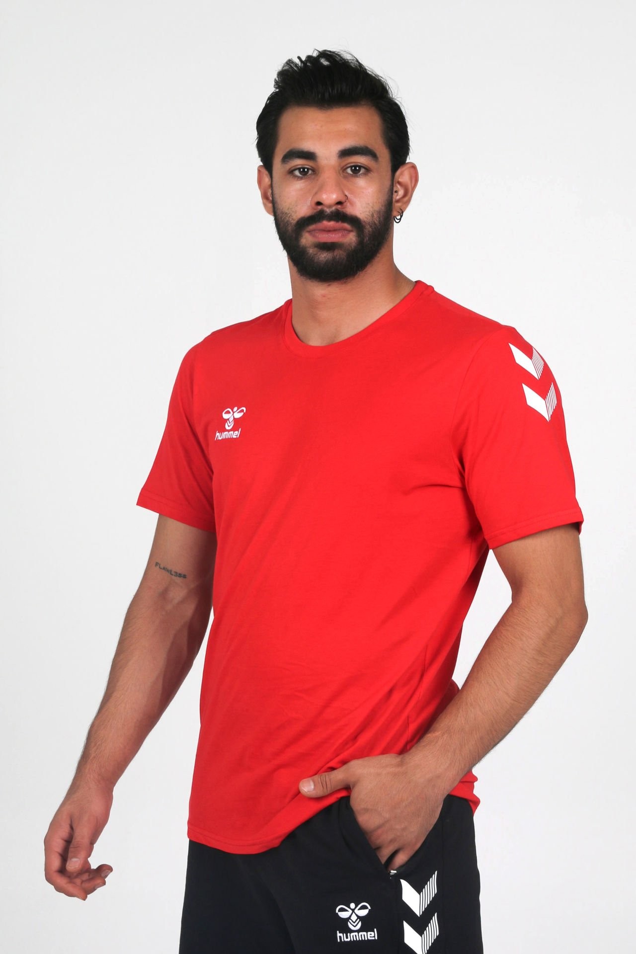 HUMMEL ARMİN PAMUKLU BİSİKLET YAKA TİŞÖRT KIRMIZI