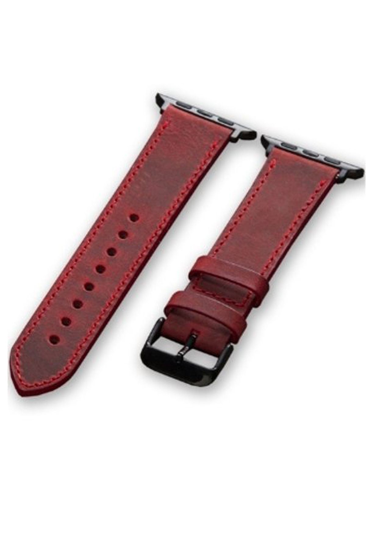 Akıllı saat Uyumlu Lüks Deri Saat Kordonu Kroko 32mm/38mm kırmızı