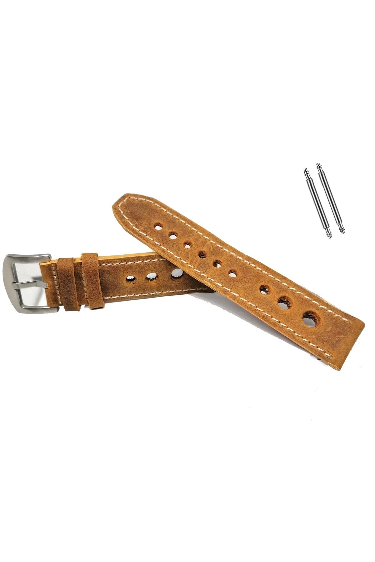 Tissot & Fossil & Panaray Uyumlu Crayz Hakiki Deri 24 mm KOYU TABA