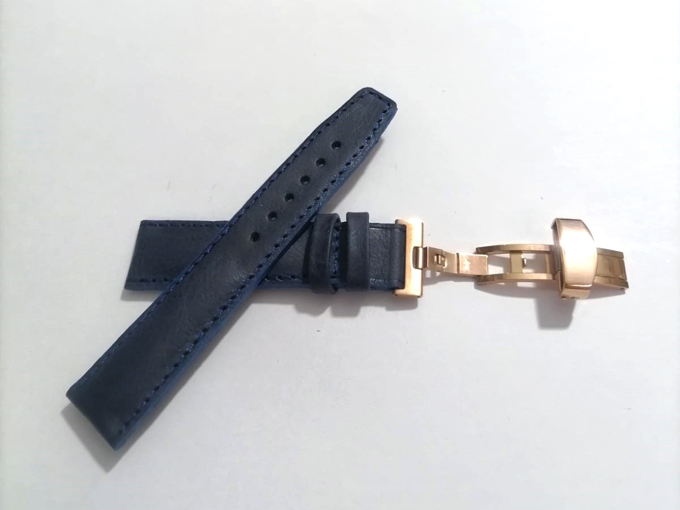 Fado Her Saate Uygun  Kelebek  Toka  20 mm   Hakiki Deri (242) ROSE TOKA  MAVİ