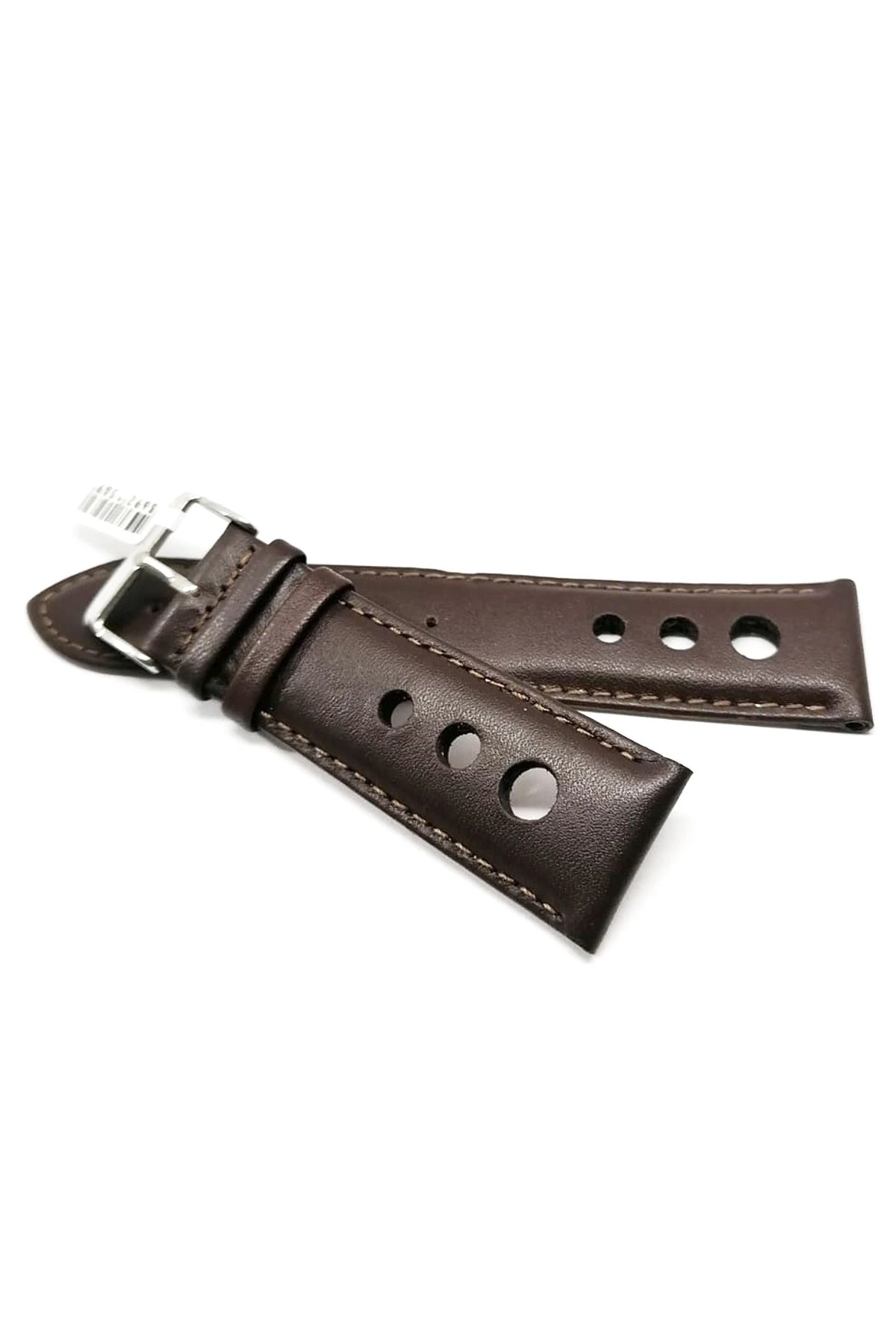 Tissota Uyumlu Hakiki deri 24 mm Kahverengi Saat Kordonu