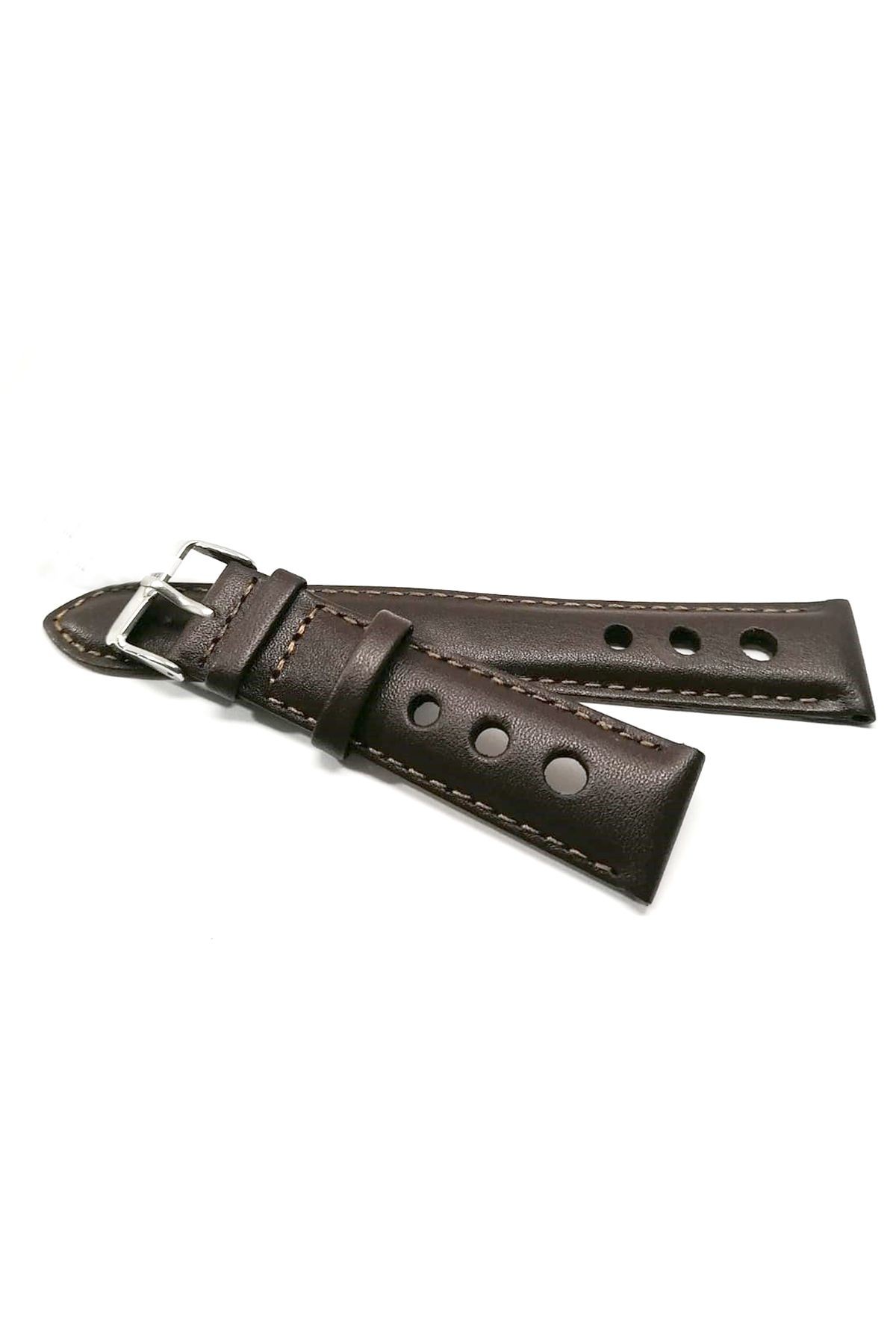 Tissota Uyumlu Saat Kordonu 24 mm kahverengi
