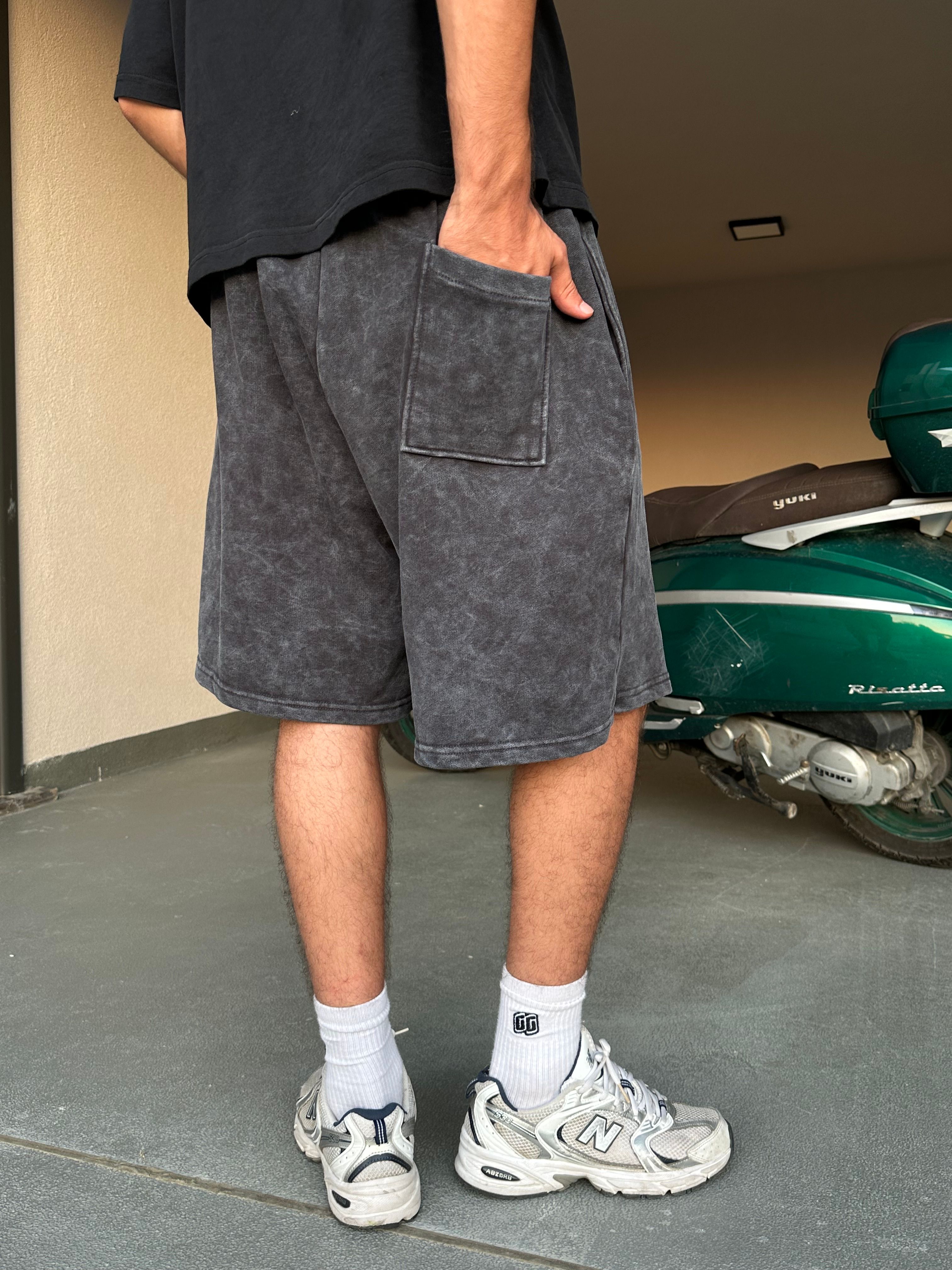 Culture LA Nakışlı Premium Baggy Şort - Antrasit
