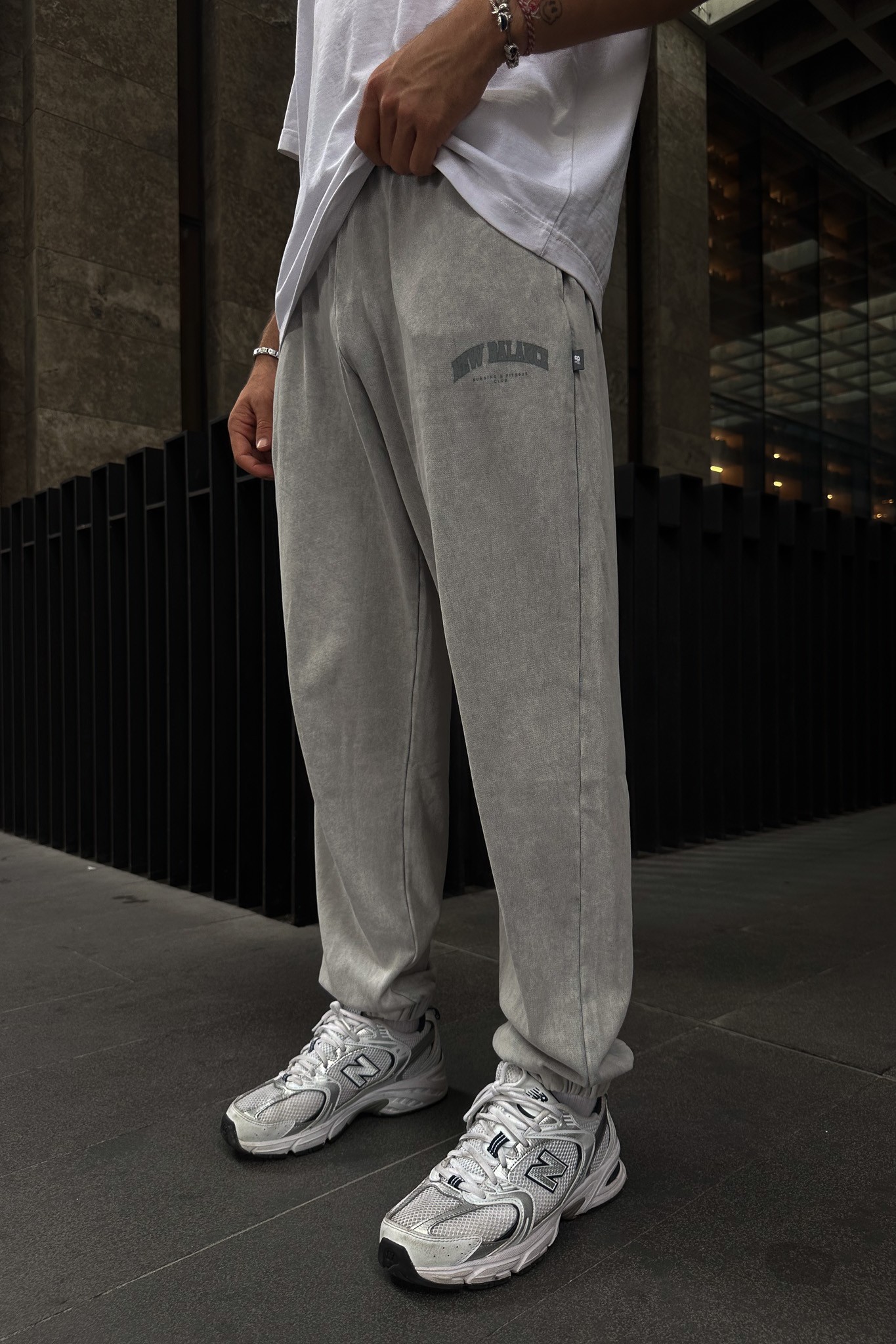 Washed Grey Track Pants