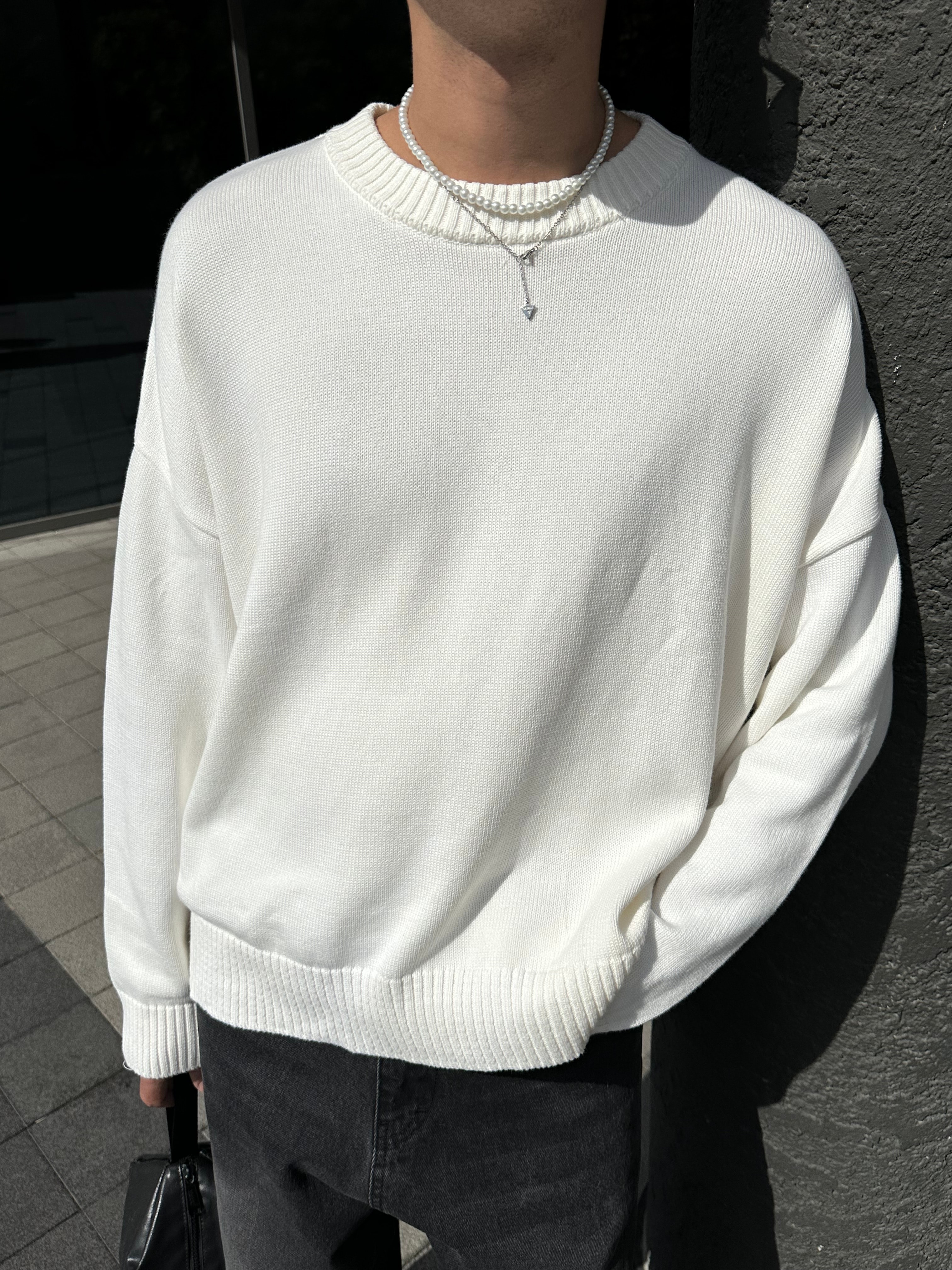 Premium Boxy Fit Krem Triko Kazak