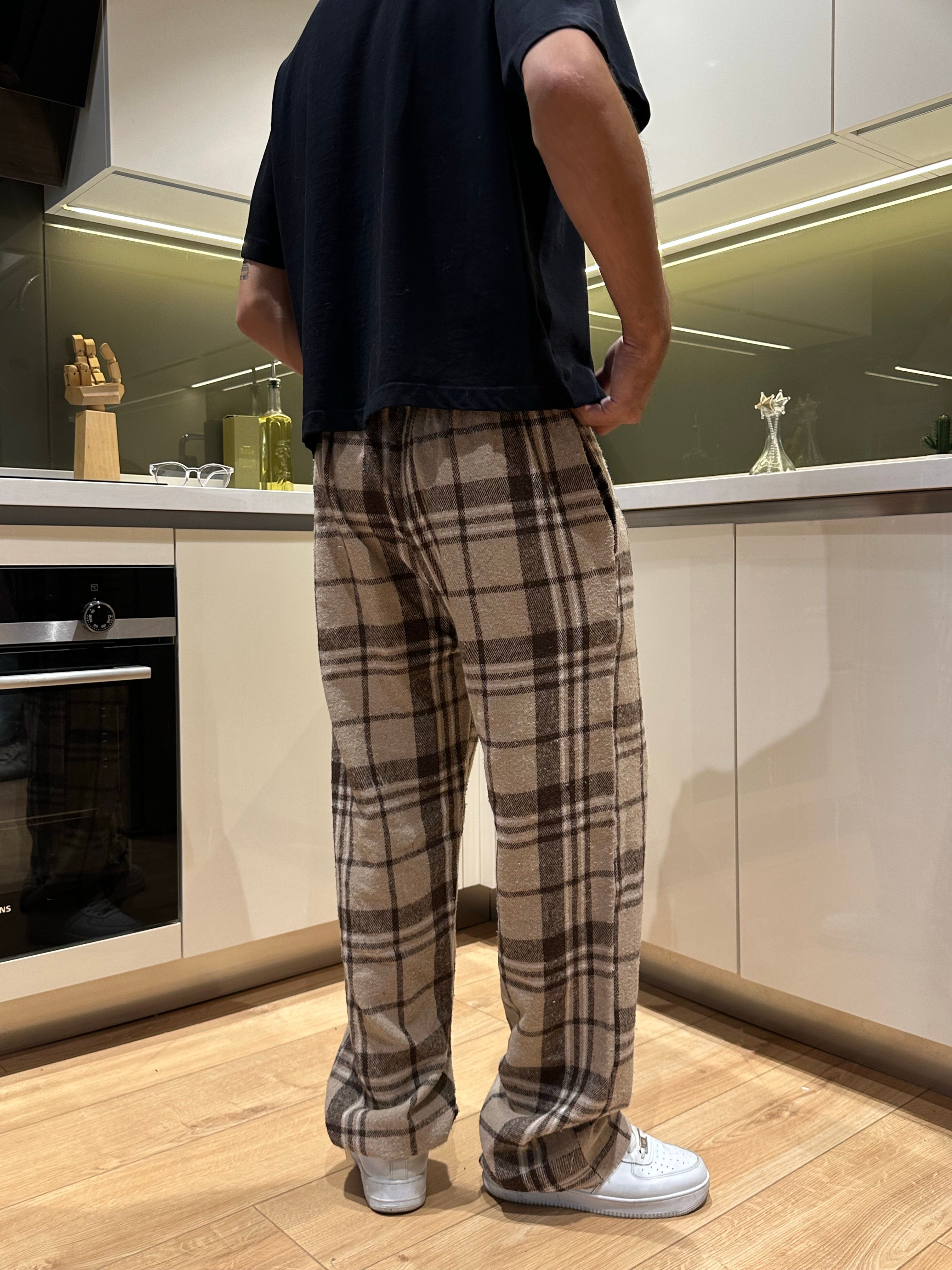 Krem Kahve Ekose Pijama Altı