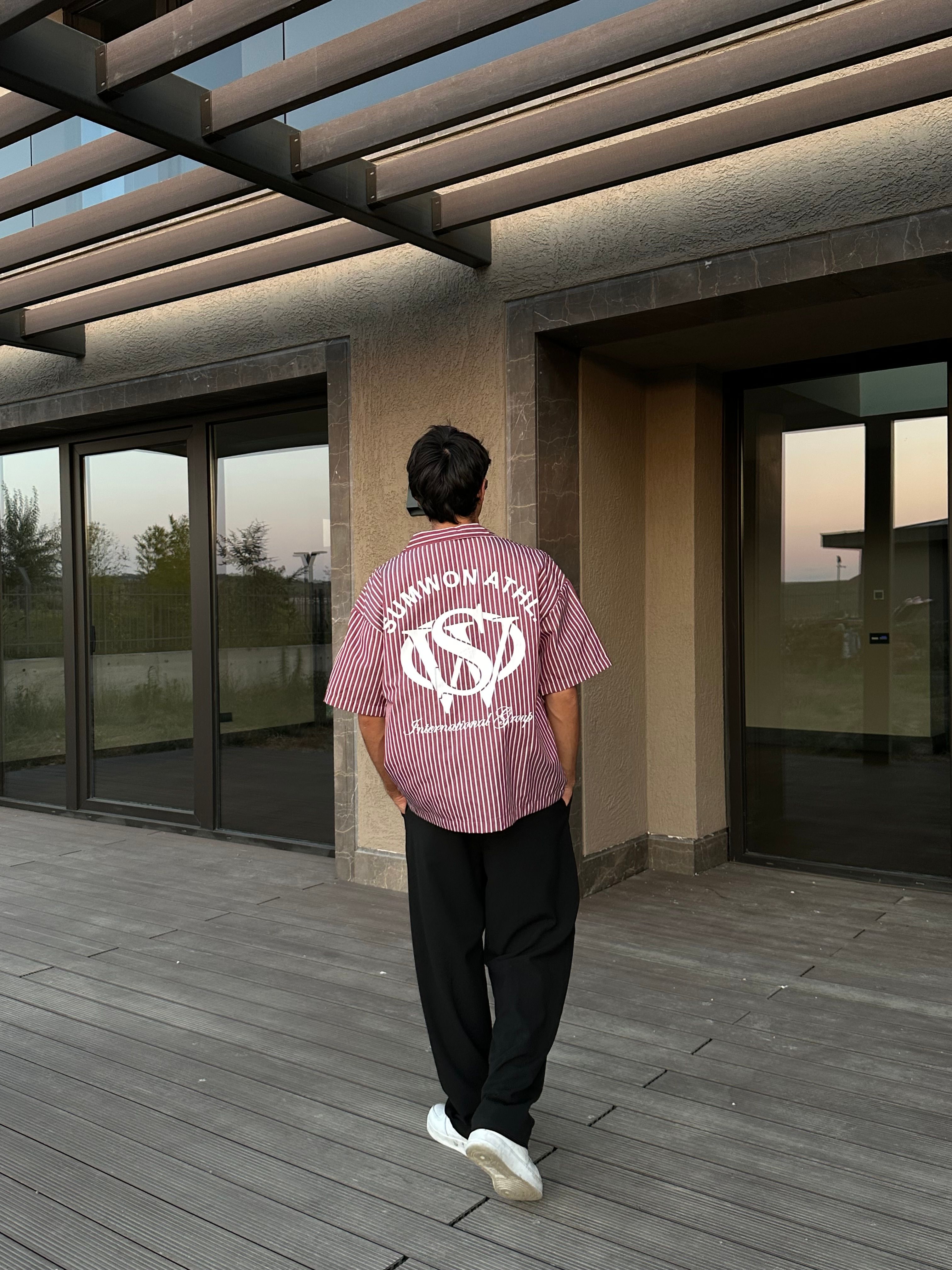 Sumwon Athl. Baskılı Oversize Gömlek - Bordo