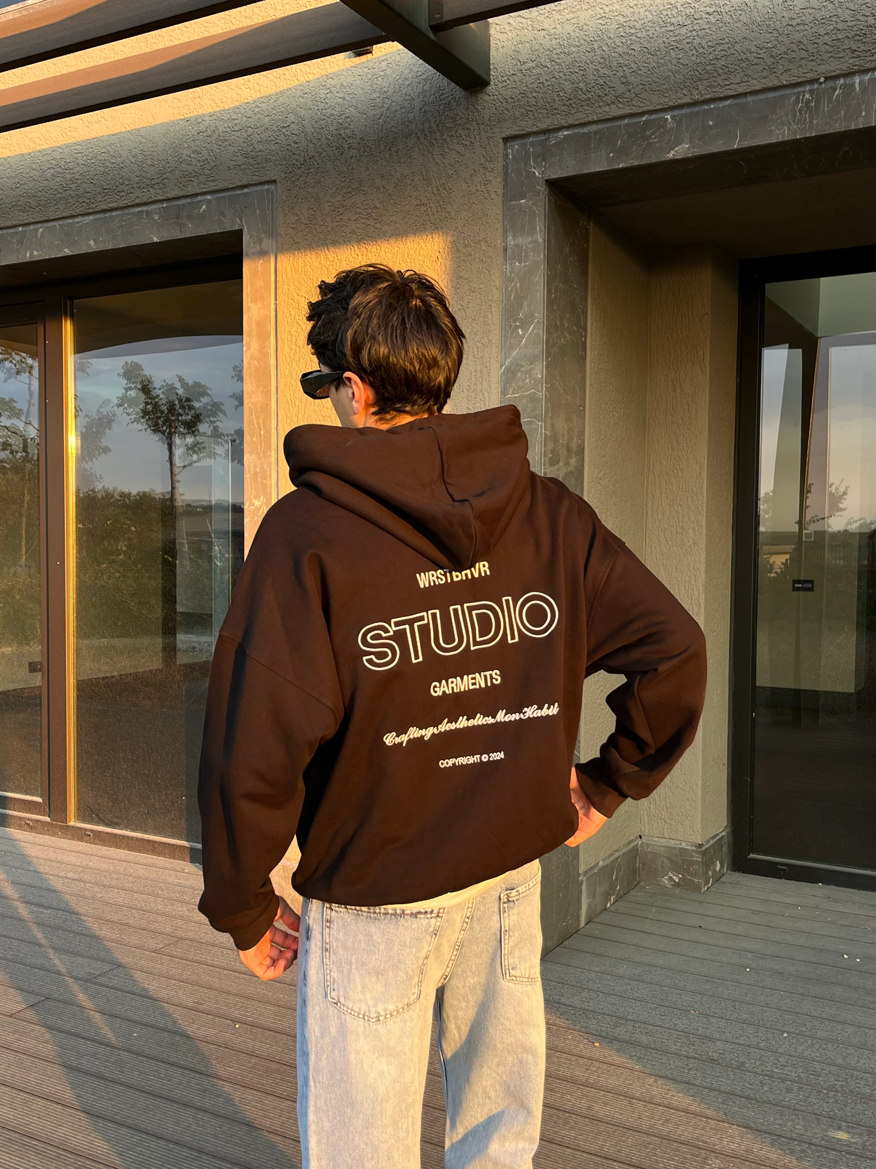 WRSTH Studio Nakışlı Siyah Oversize Sweatshirt