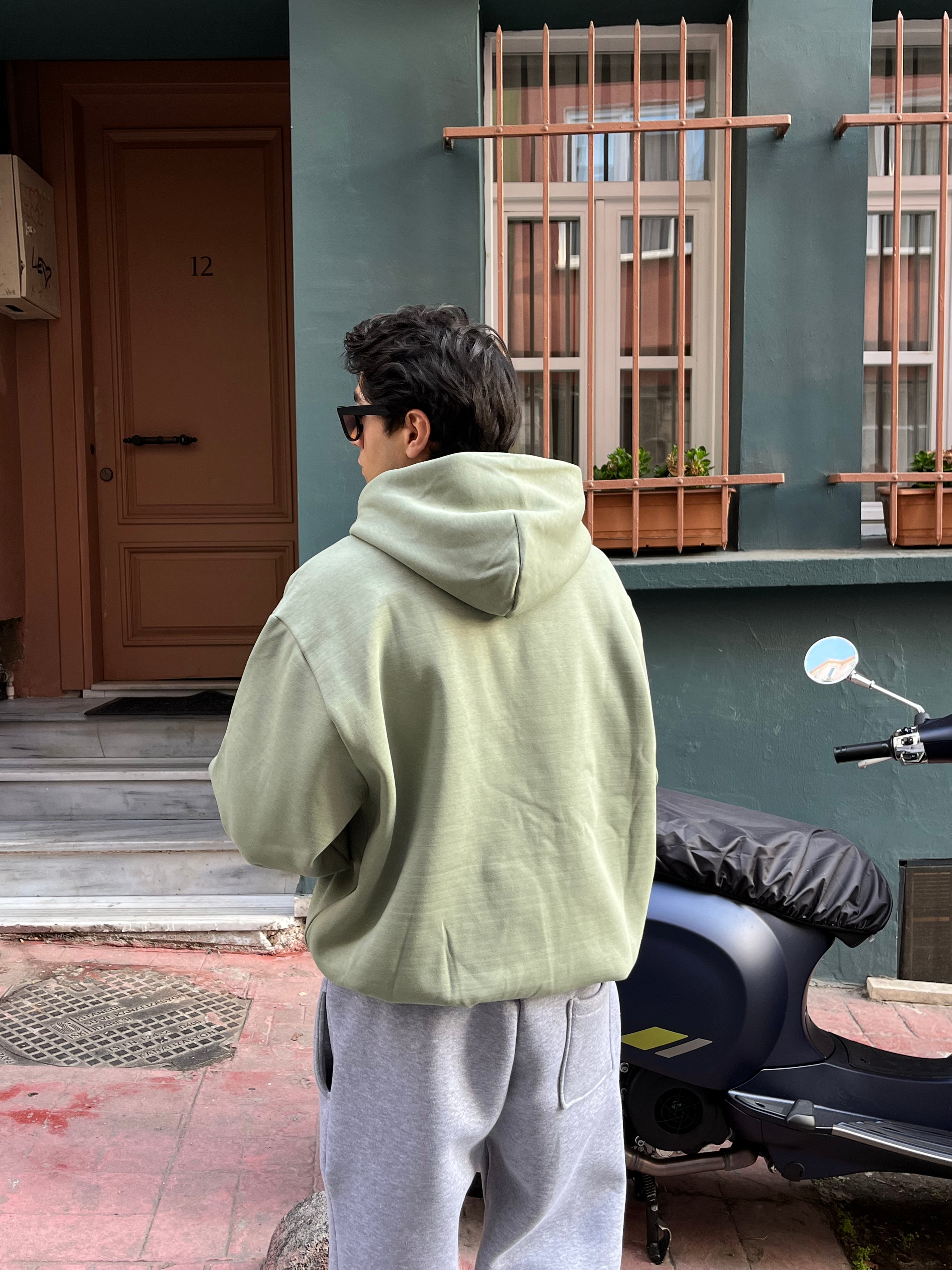 Premium Boxy KK Su Yeşili Hoodie