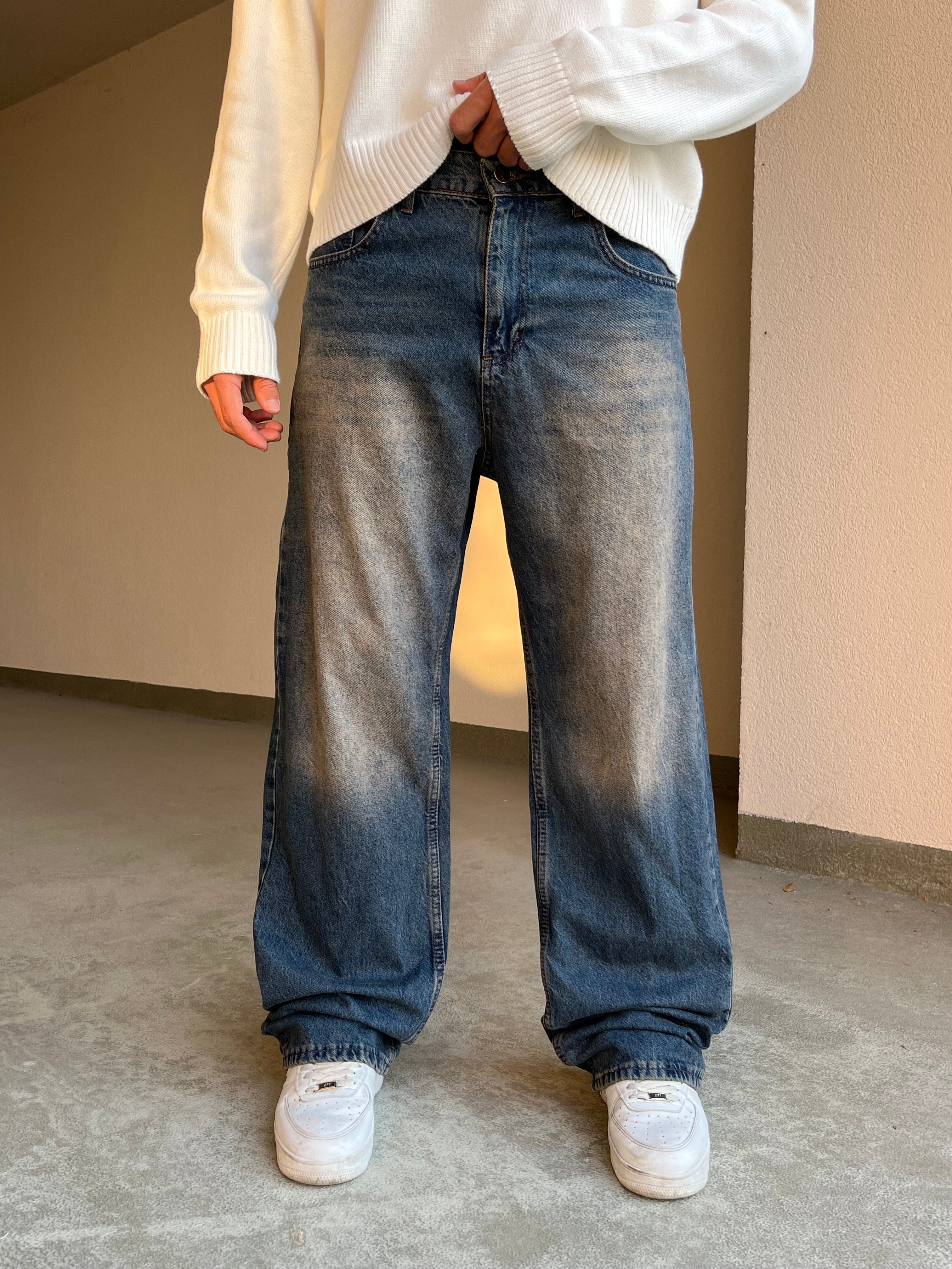 Acid Wash Baggy Pantolon