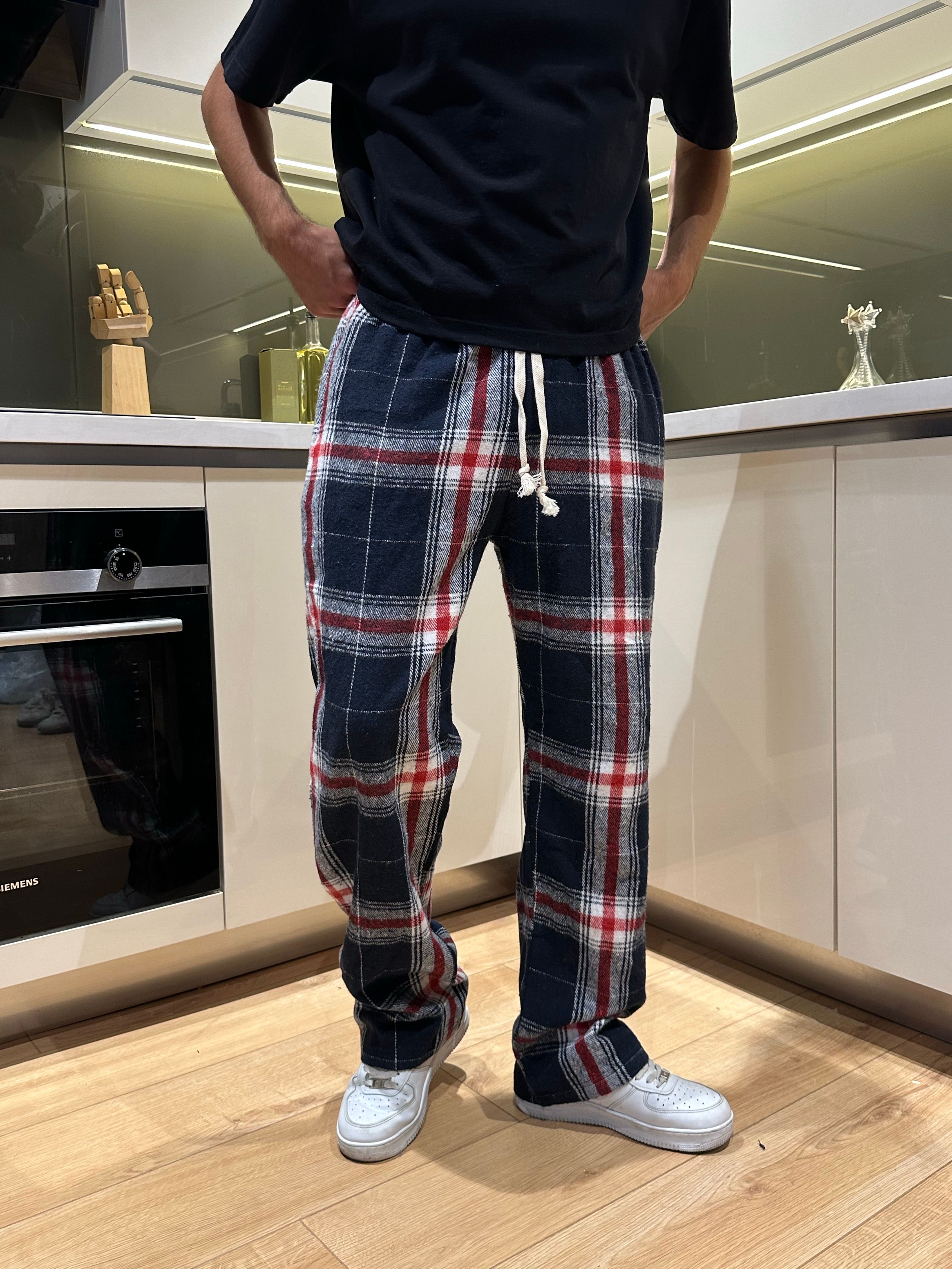 Kırmızı Lacivert Ekose Pijama Altı