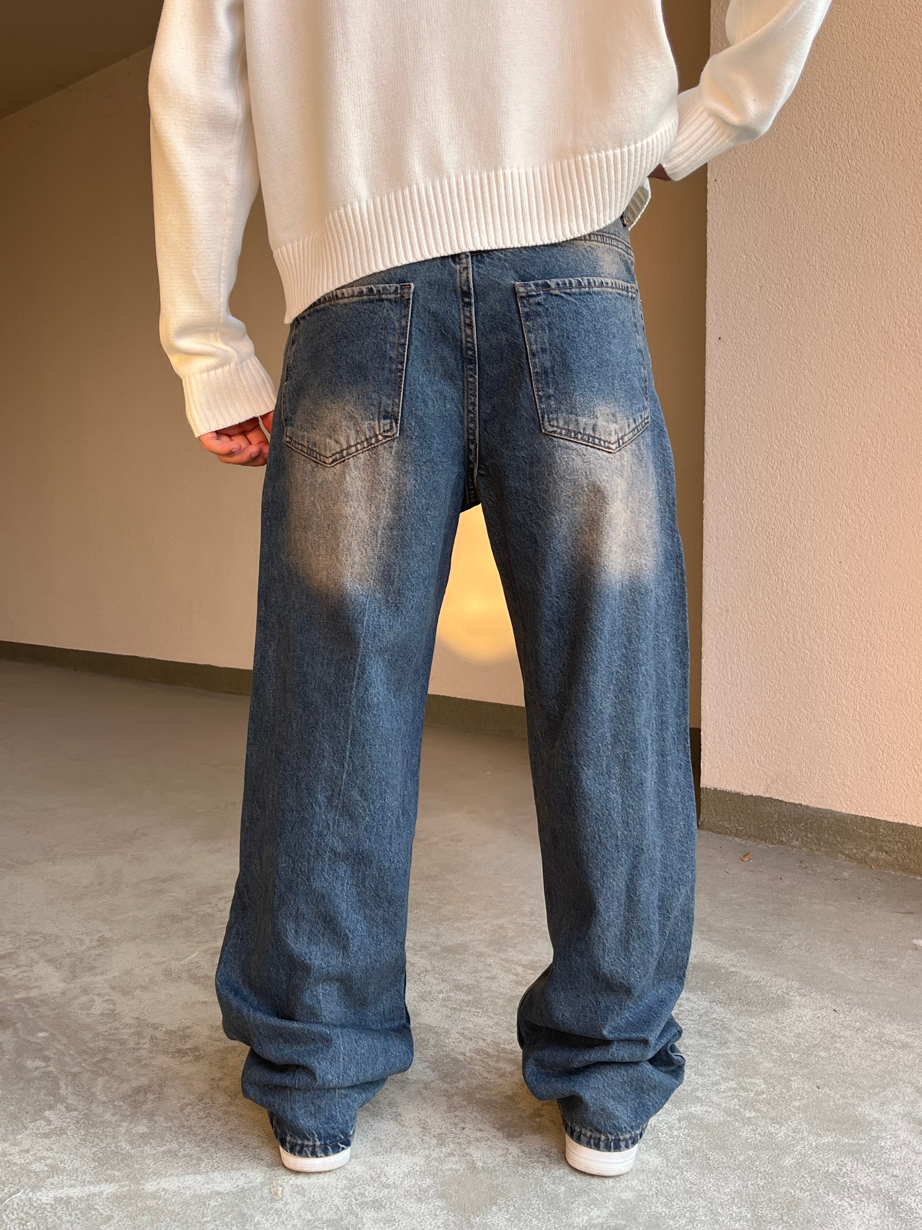 Acid Wash Baggy Pantolon