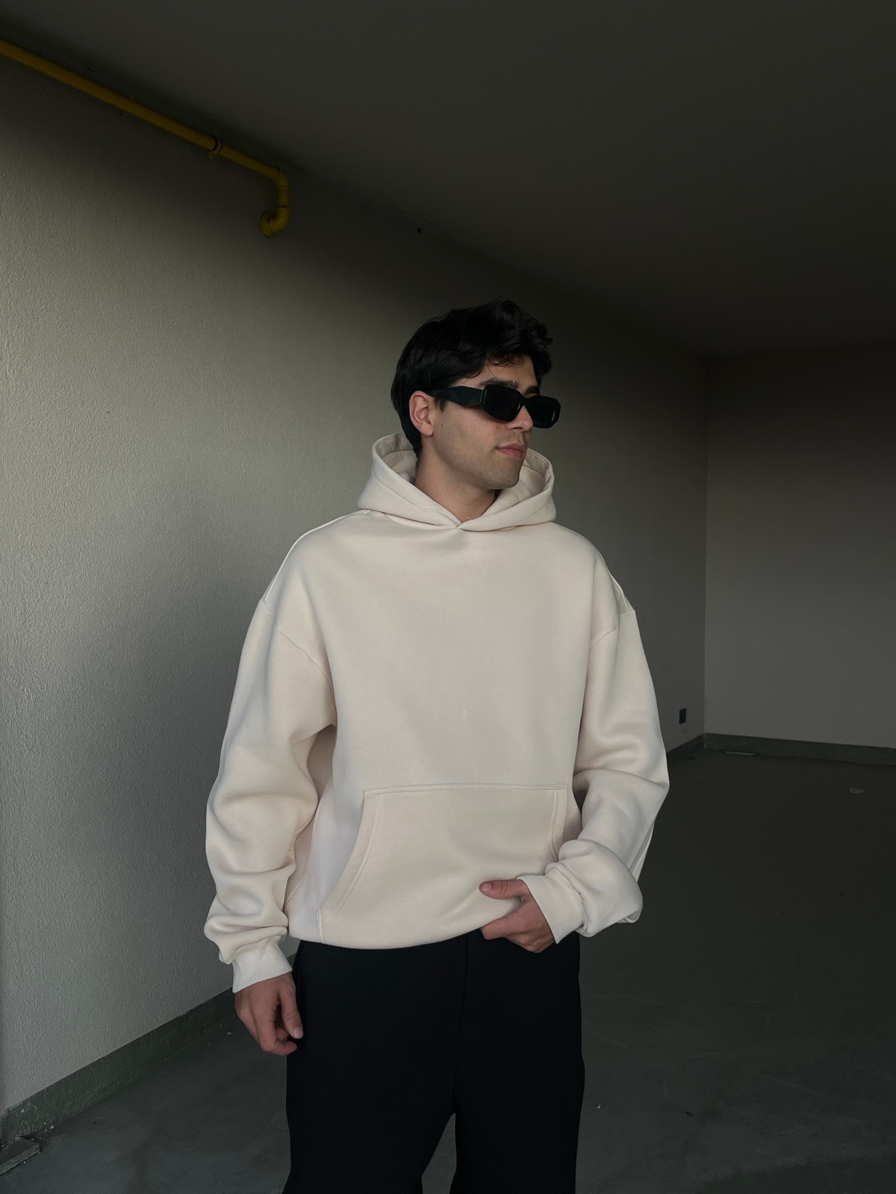 Basic Oversize Krem Sweatshirt