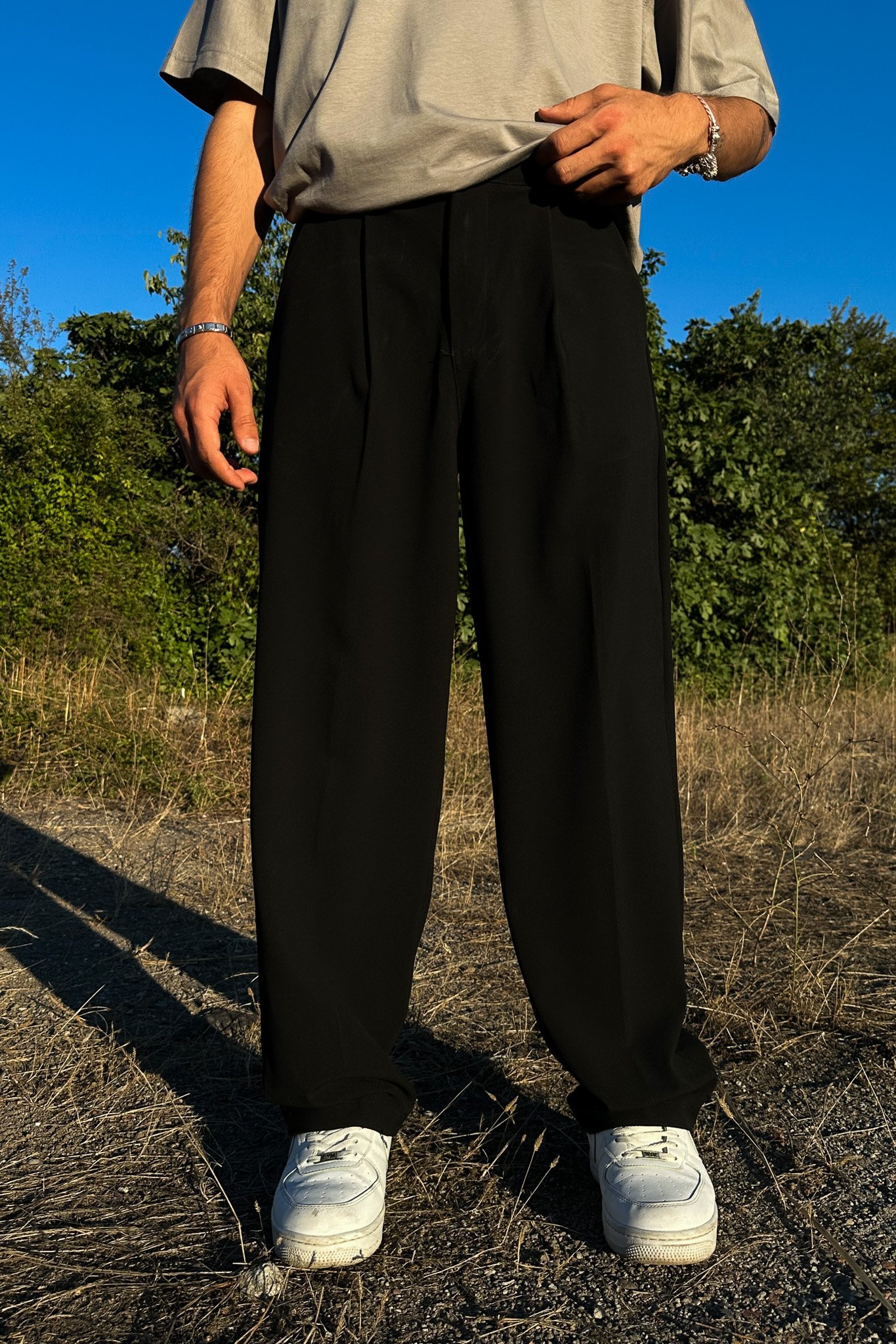 Black Fabric Pants