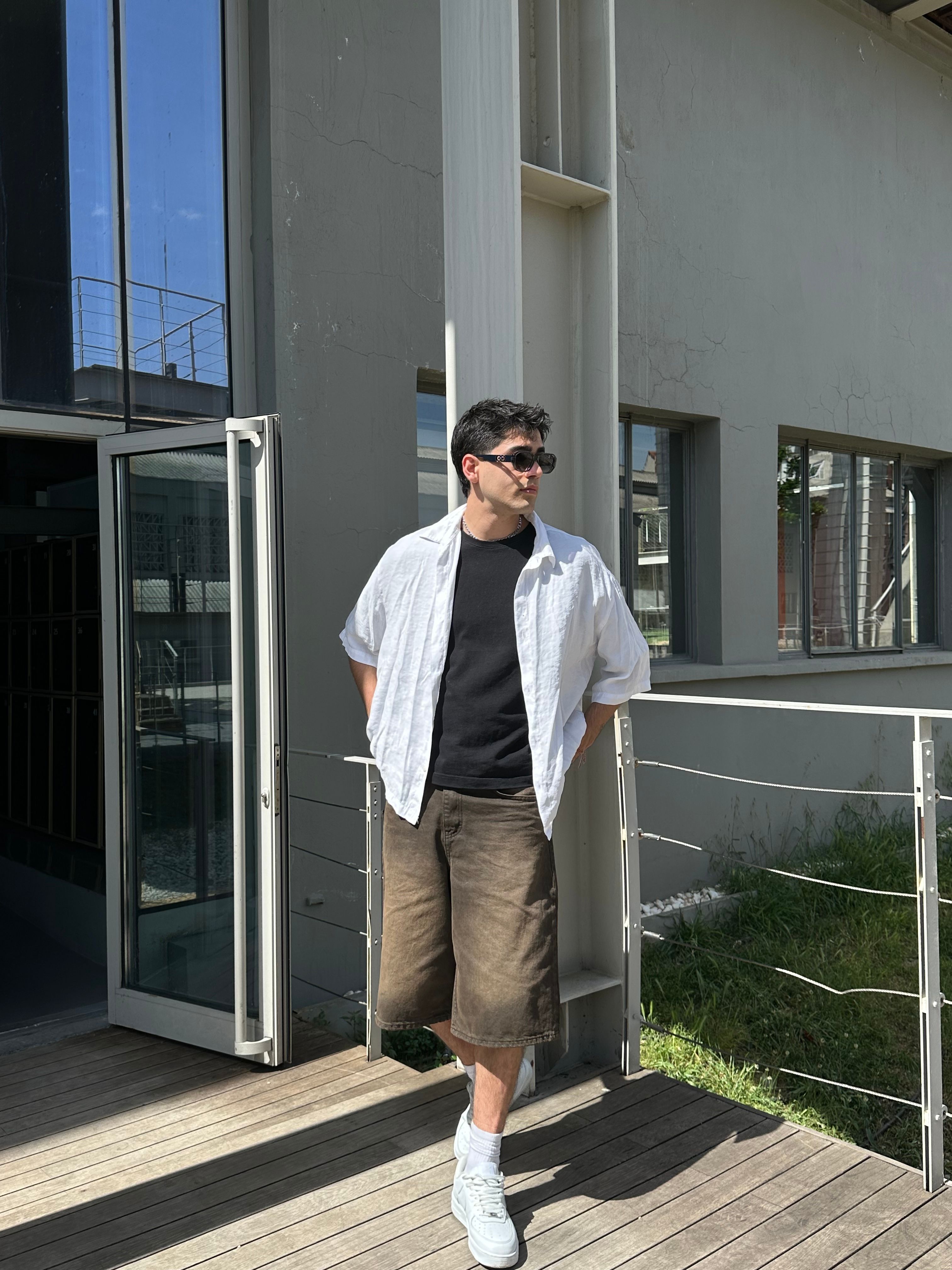 Costa Kahverengi Yıkamalı Baggy Şort
