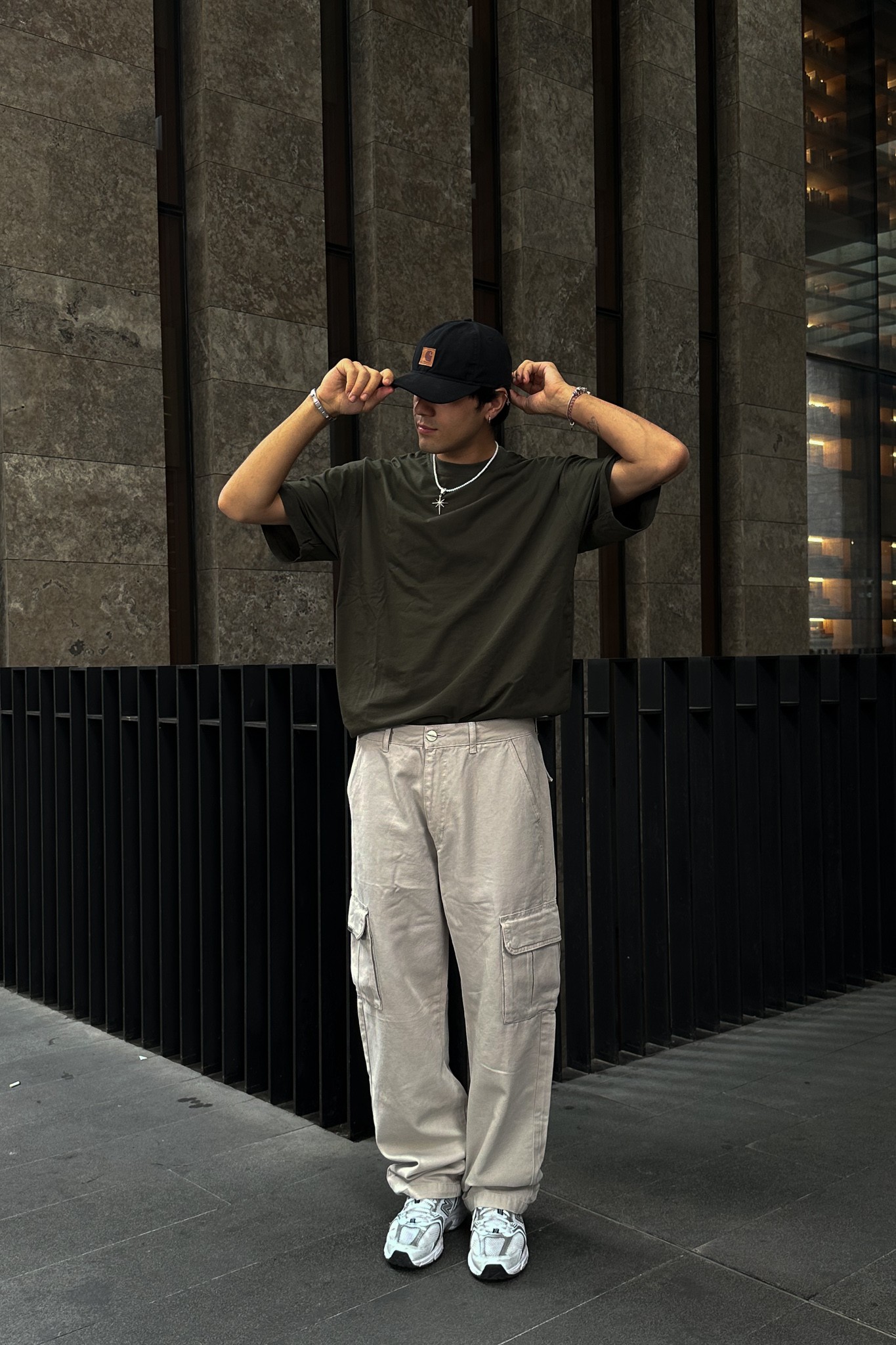 Cream Cargo Pants